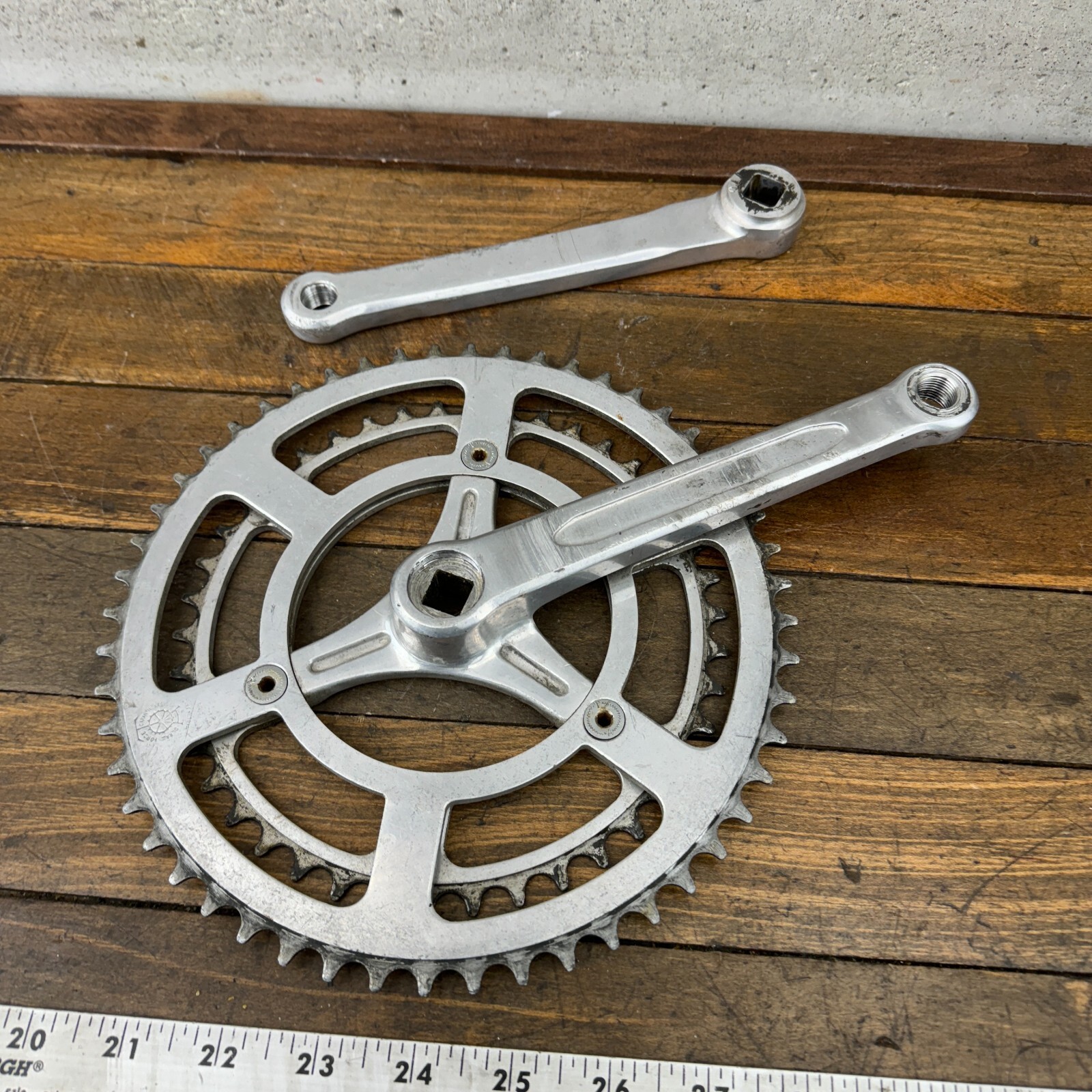 Vintage TA Professional Crank Set 170 mm 3 Arm 1970s France Eroica 3 Hole Alloy