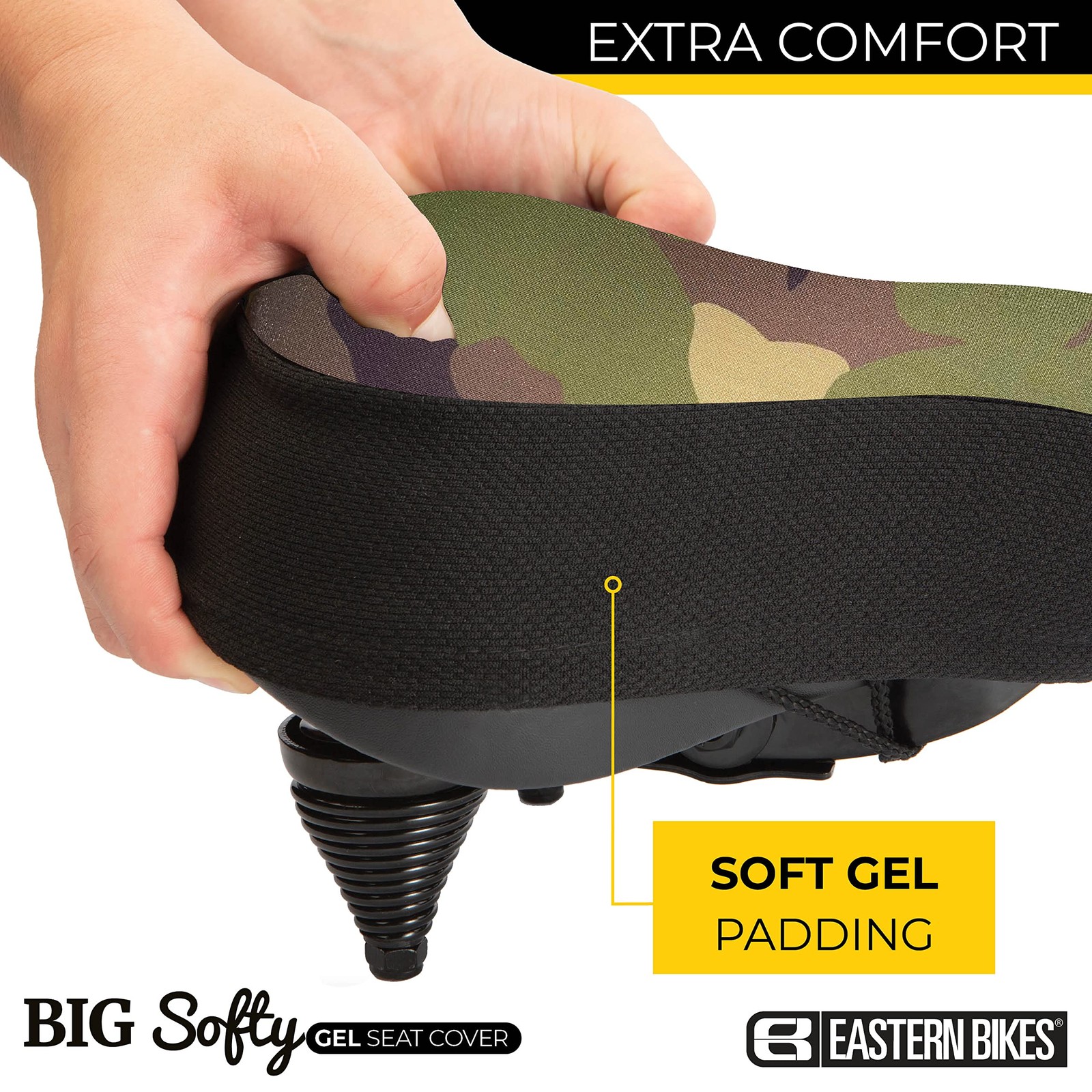 Big Softy Gel Bike Seat Cushion Cover – Extra-Wide Saddle Pad for Cruiser, Ex…