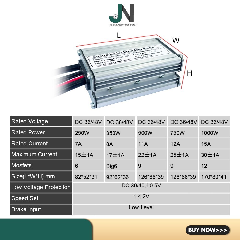 E-bike Controller 15-30A Control System with Use for 250W-1000W Hub Motor