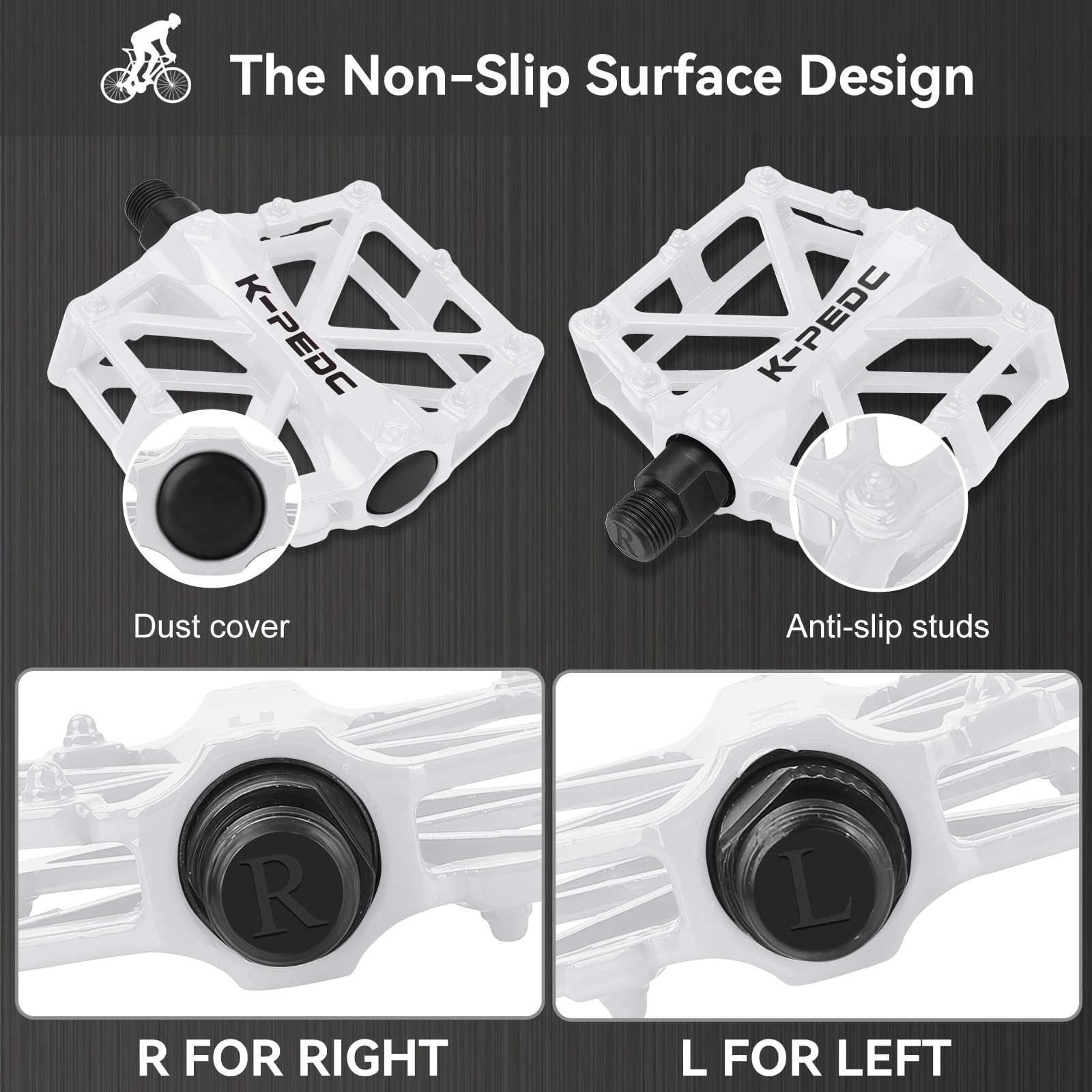 TXJ Sports Bike Pedals 9/16″ Bicycle Pedals Mountain Bike, Aluminium Lightweight
