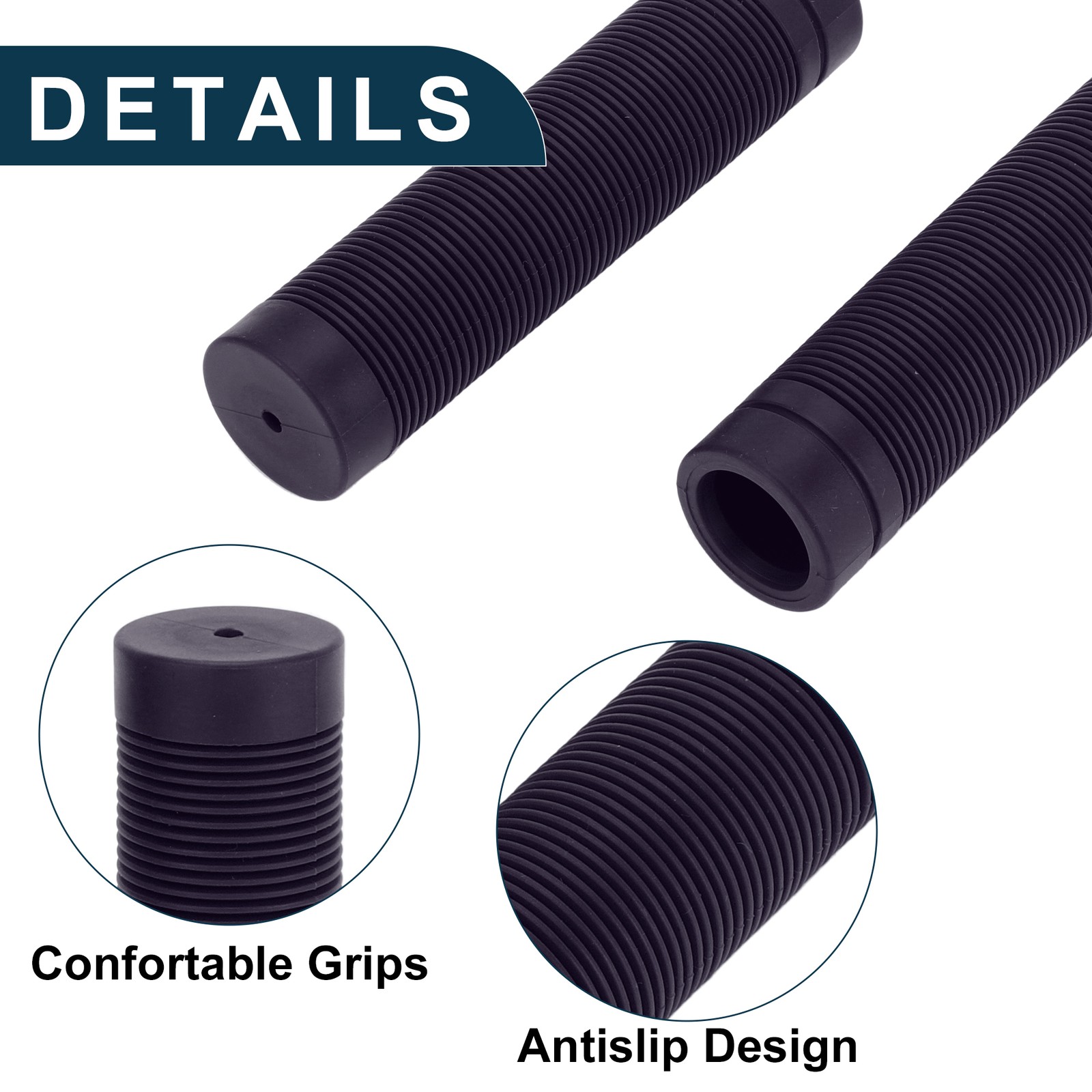 Bike Handlebar Grip Cover 125mm Soft Cycling End Grip Protector Navy Blue 1 Pair