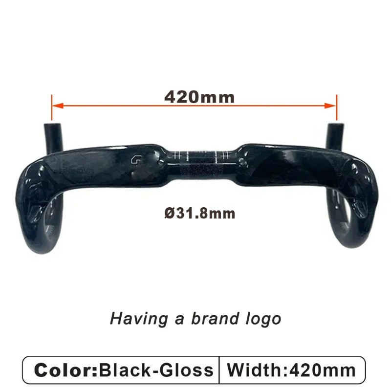 Road Bicycle Carbon Handlebar 31.8mm 380-440mm Width Breaking Wind Bent Bar