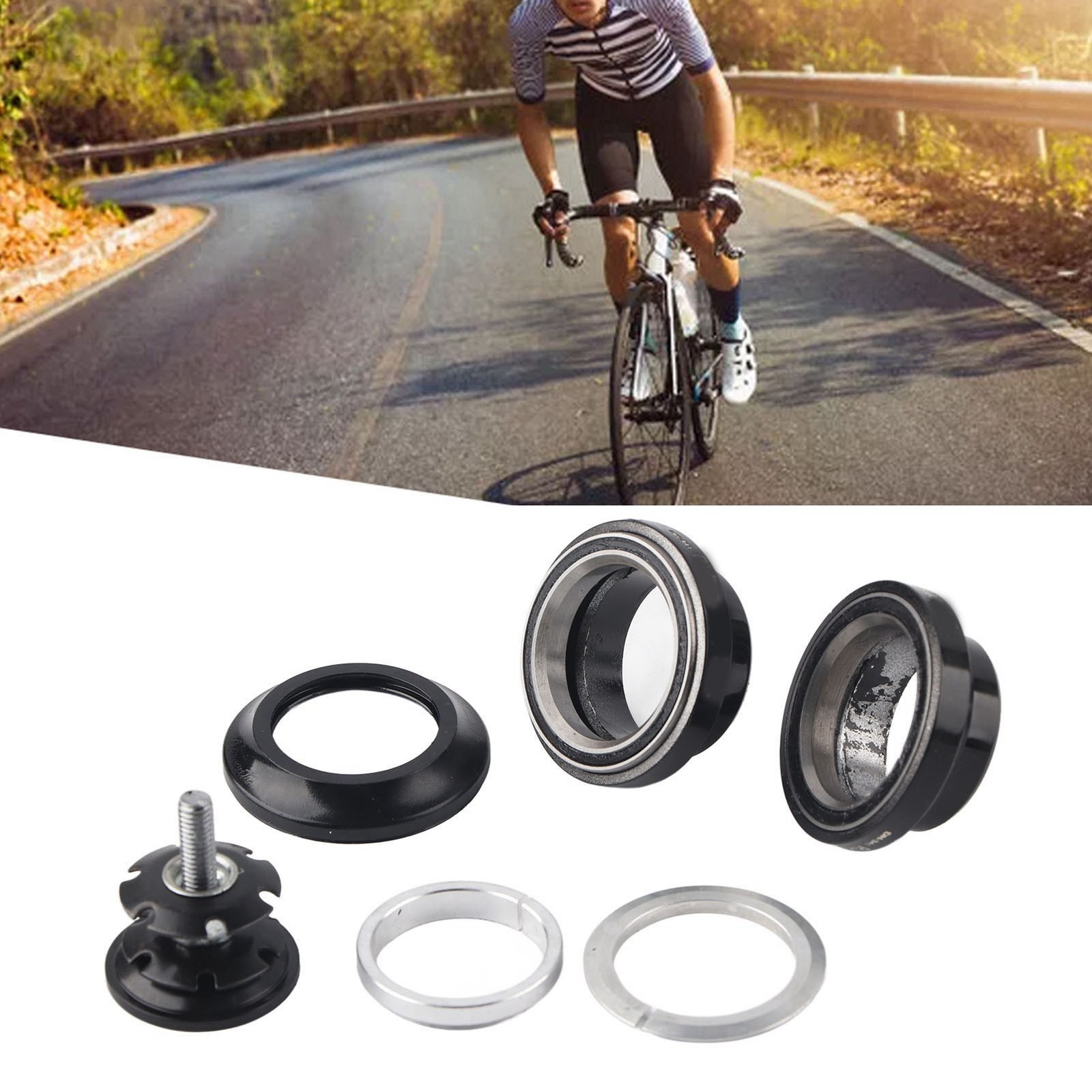 Aluminum Alloy 34mm Bicycle Bike Headset For 28.6mm Straight Steerer Fork