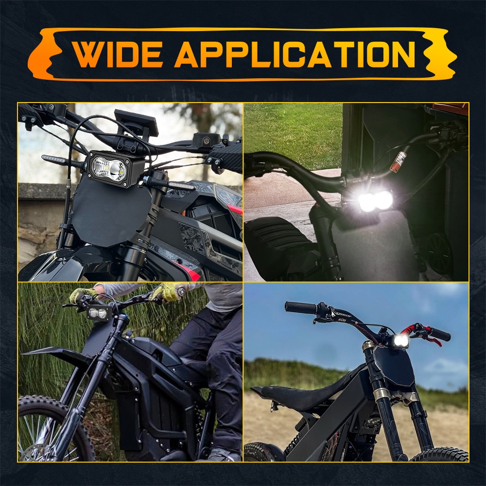 Ebike Electric Bicycle LED Headlight Plug&Play 12-24V 20W 1500-2000LM w/ Bracket