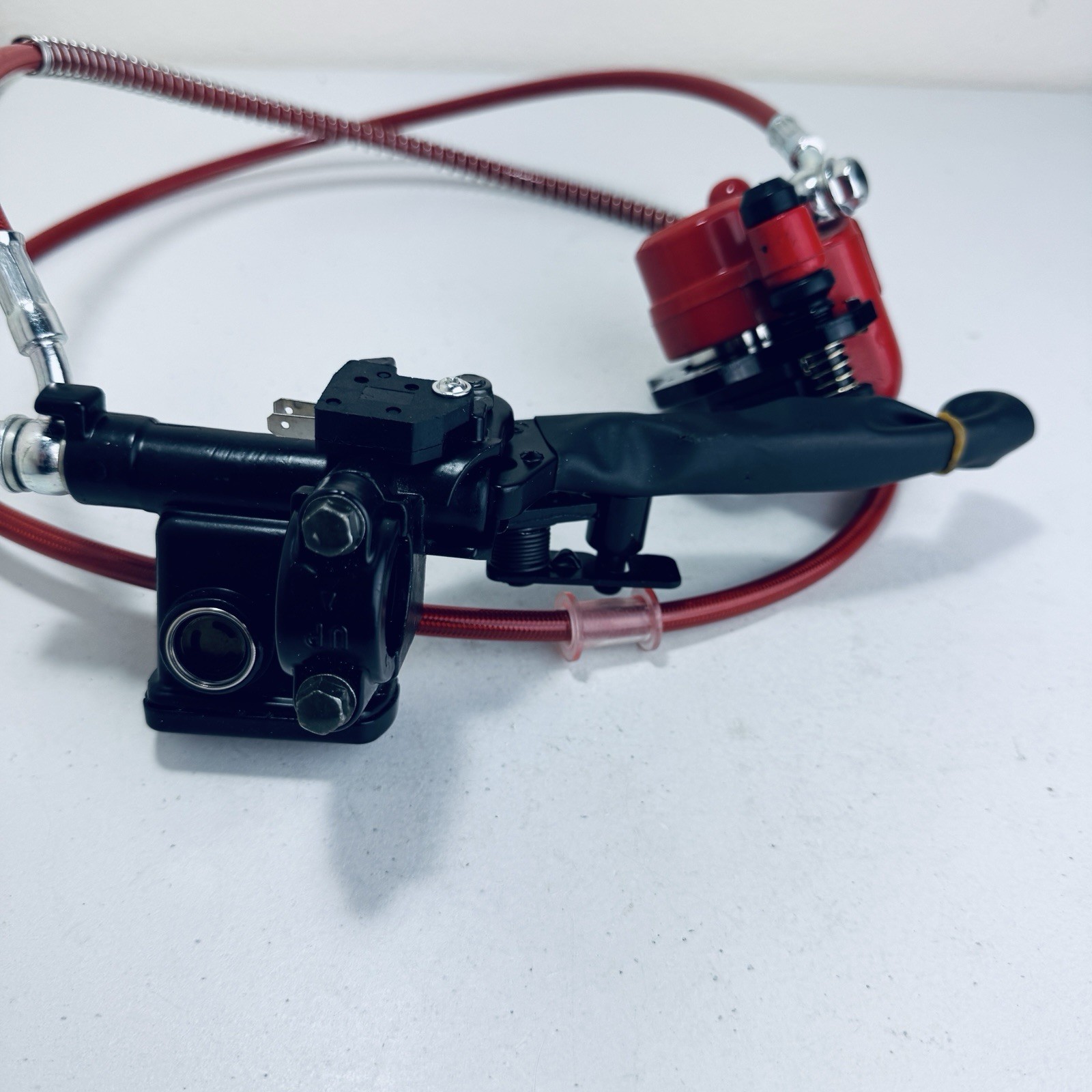 Rear Left Hand Brake Master Cylinder Caliper Assembly for 50cc 70cc 90cc red