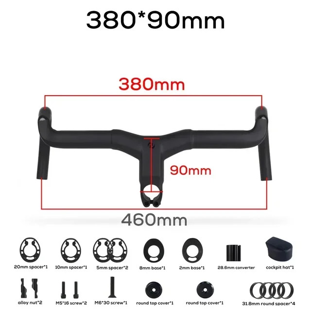 Gravel Road Bicycle Full Internal Cable Routing Carbon Integrated Handlebar