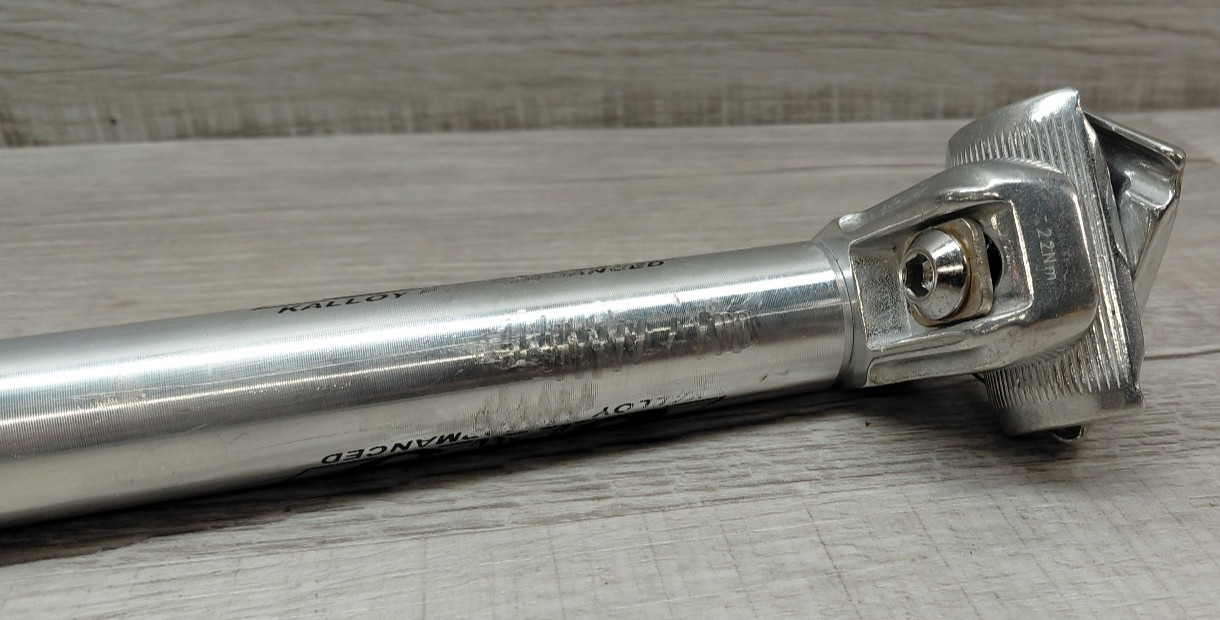 Vintage Kalloy Uno Alloy Advanced Seatpost 26.8 mm Silver 350mm MTB Bike
