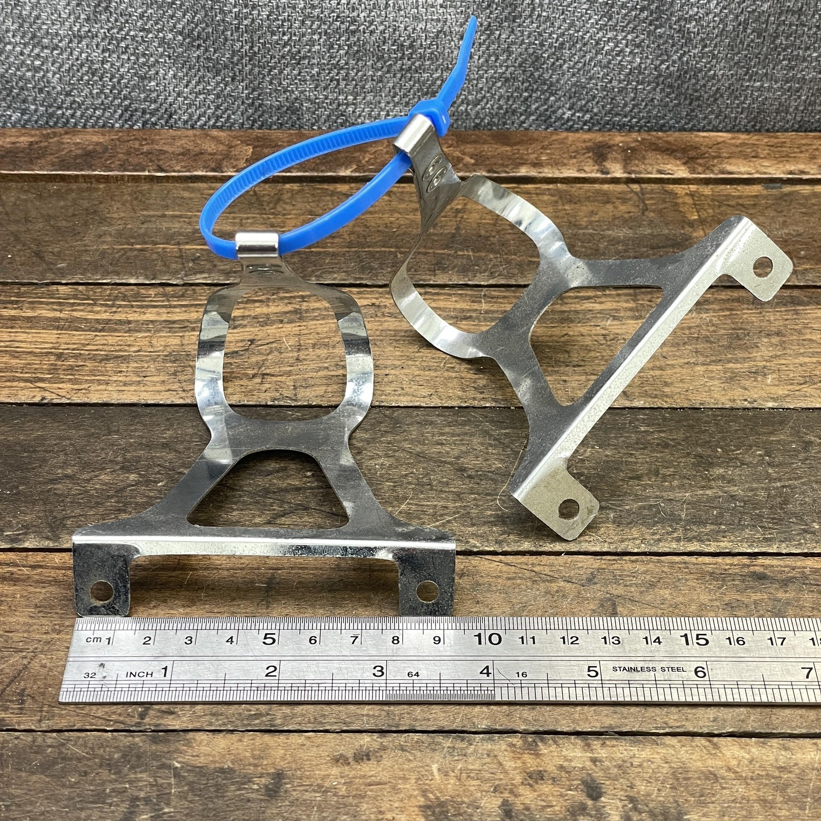 Vintage ALE Sport Toe Clips Silver Steel Pair Road Track Bike Italy Torino 70s