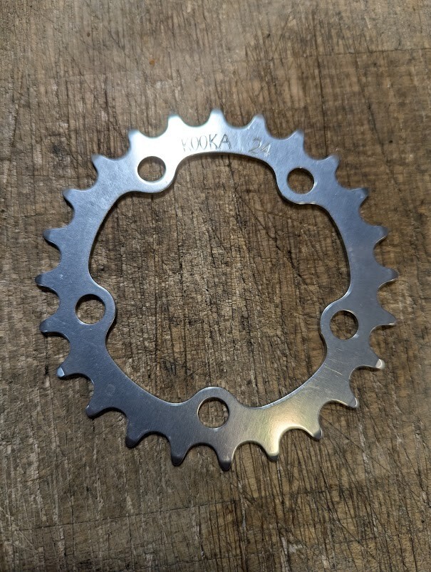 NOS KOOKA 24t 74 bcd chainring MTB vintage (silver/raw) 1/1