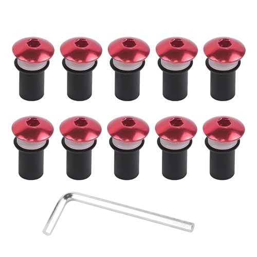 10PCS Motorcycle Windshield Bolts Screws Kit, Aluminum Motorbike Pink