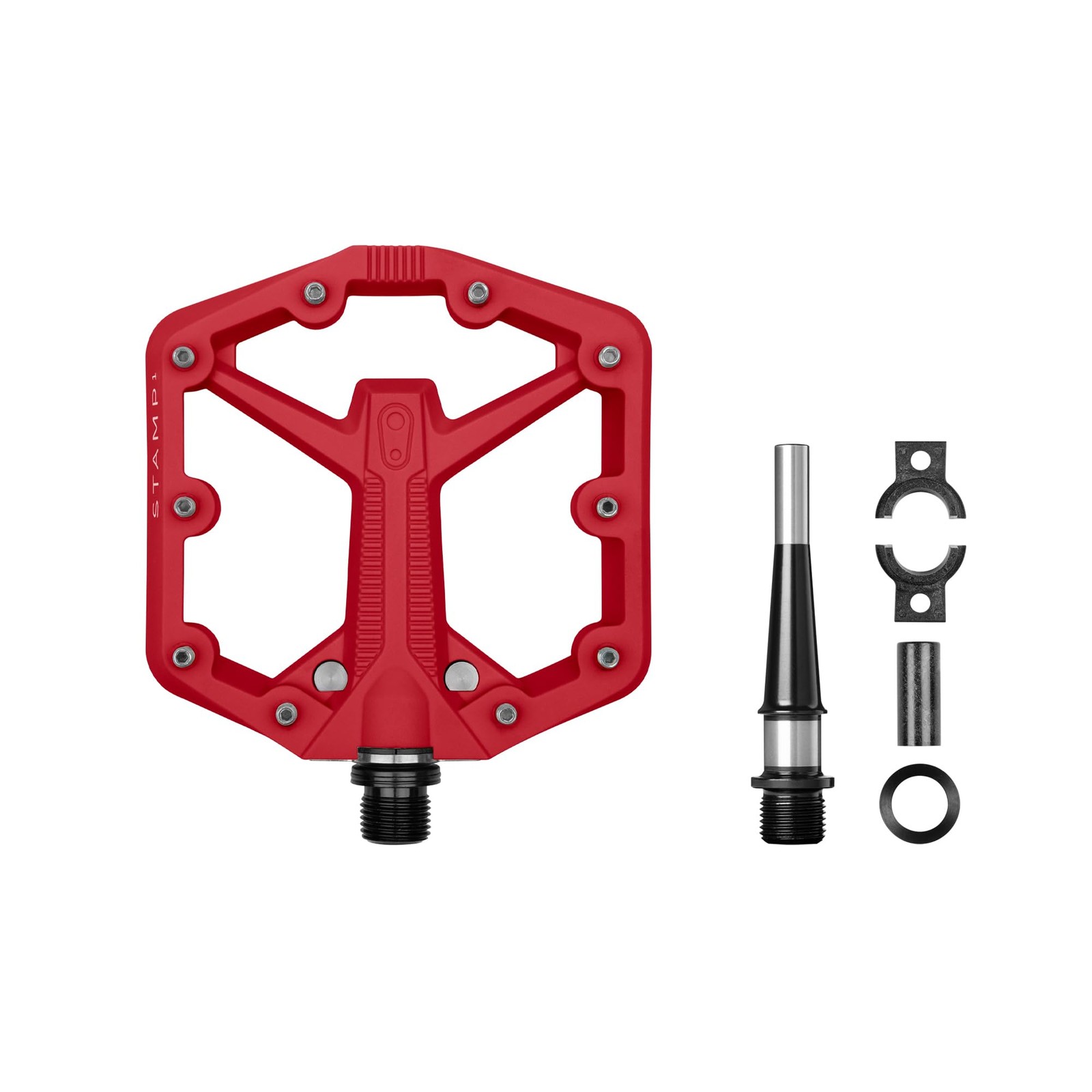 Crankbrothers Stamp 1 Gen 2,Composite MTB Bike Pedal, Red, Small Small, Red