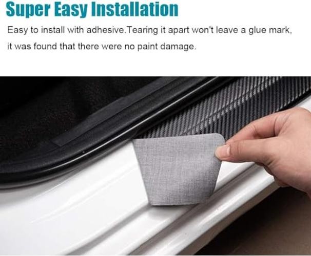 Carbon Fiber Style Leather Door Sill Protector,Scuff Plate Cover CRV RED1