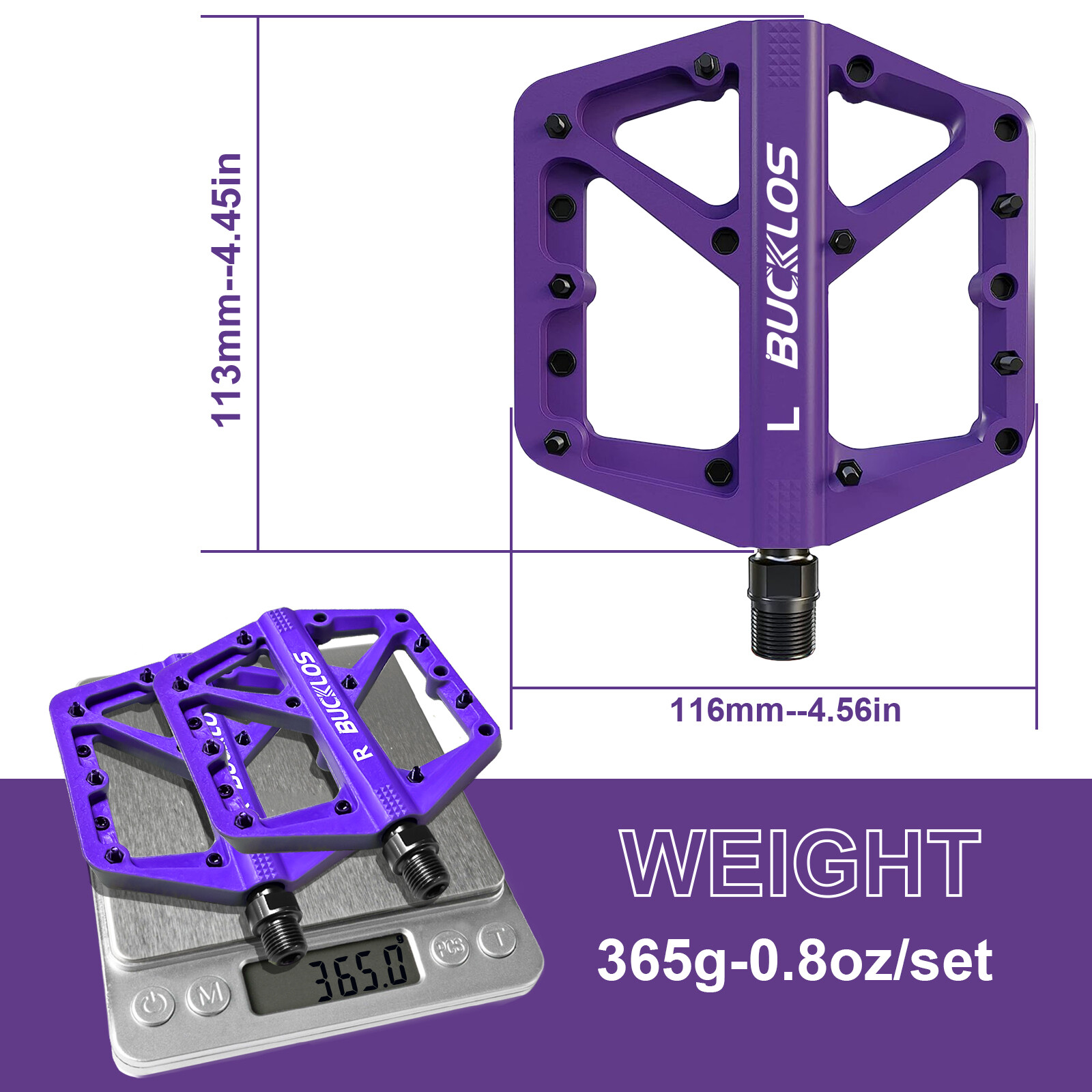 MTB Platform Pedals Bicycle Bearing Pedal Road/Mountain Bike Flat Pedal 9/16″ US