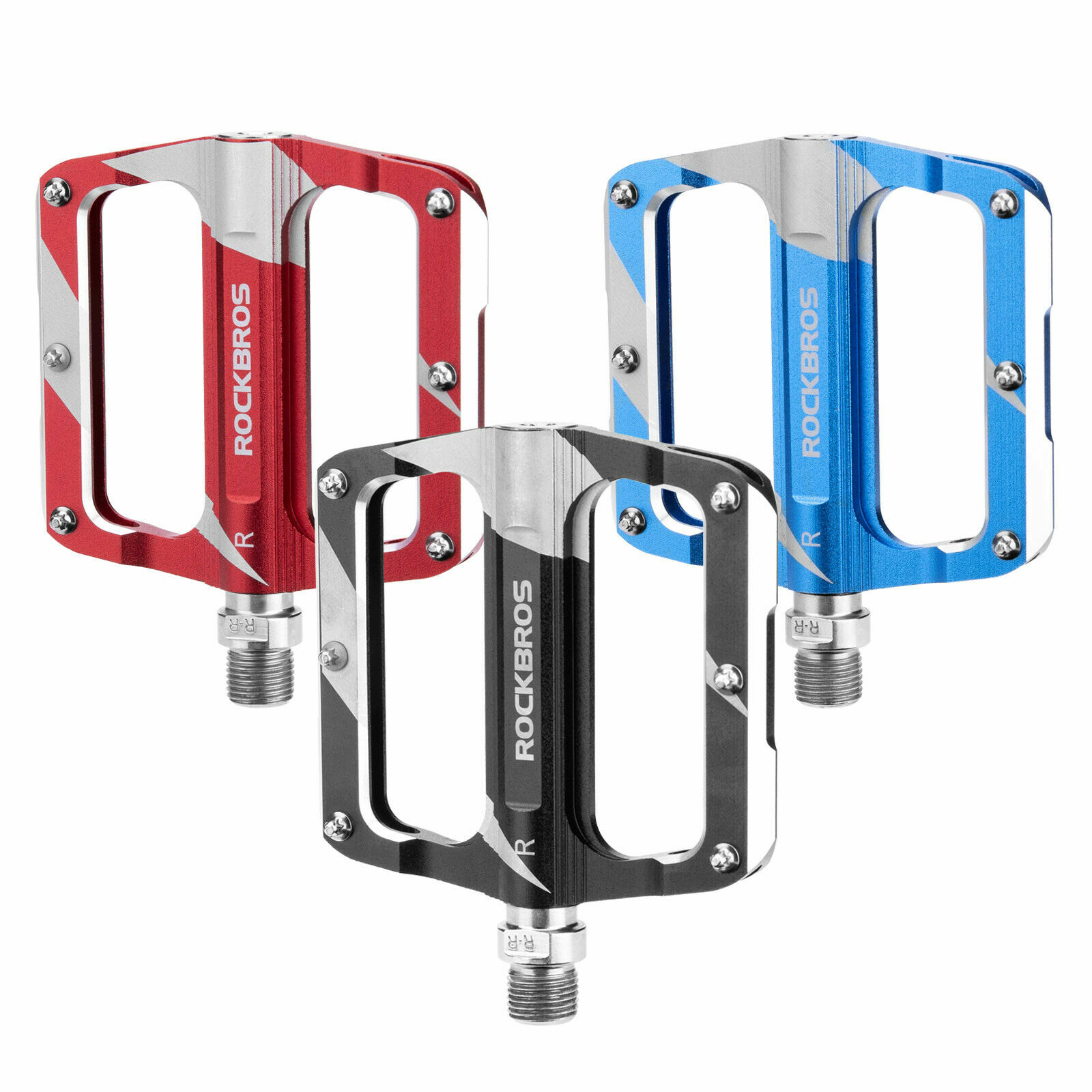 ROCKBROS Bicycle Pedals Alu 9/16″ Non-Slip Sealed Bearing Cycling Flat Pedals US