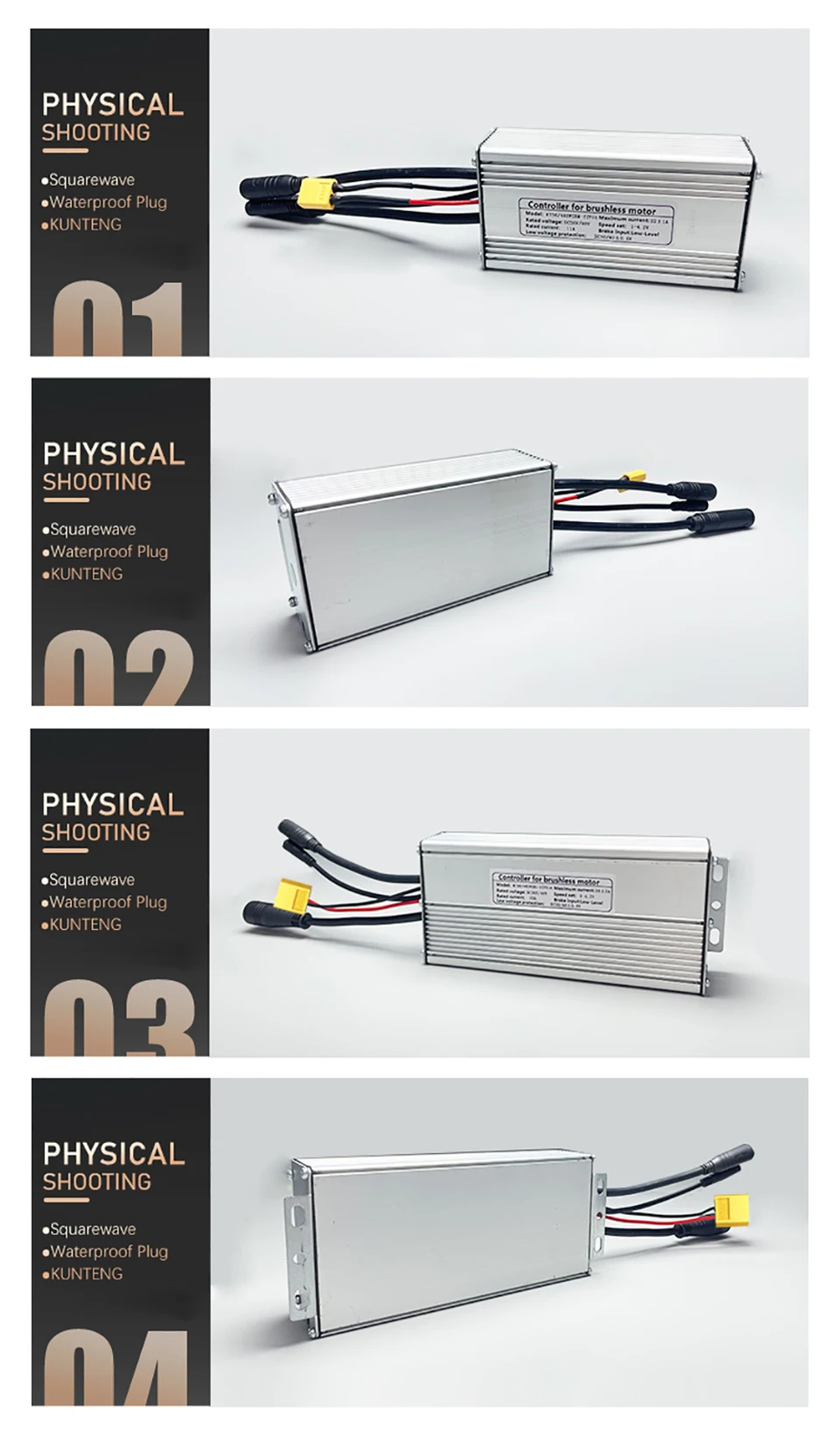 E-bike Controller 36V 48V 15-30A 250W-1000W Ebike Accessories with 1T5 Cable