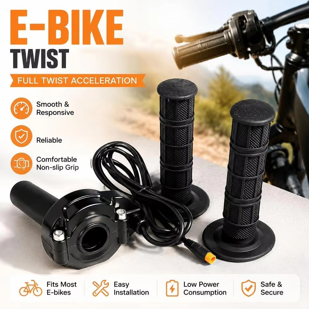 Ebike Full Twist Throttle 3 Pin Ebike Throttle Kit Waterproof Quick Twist Thrott