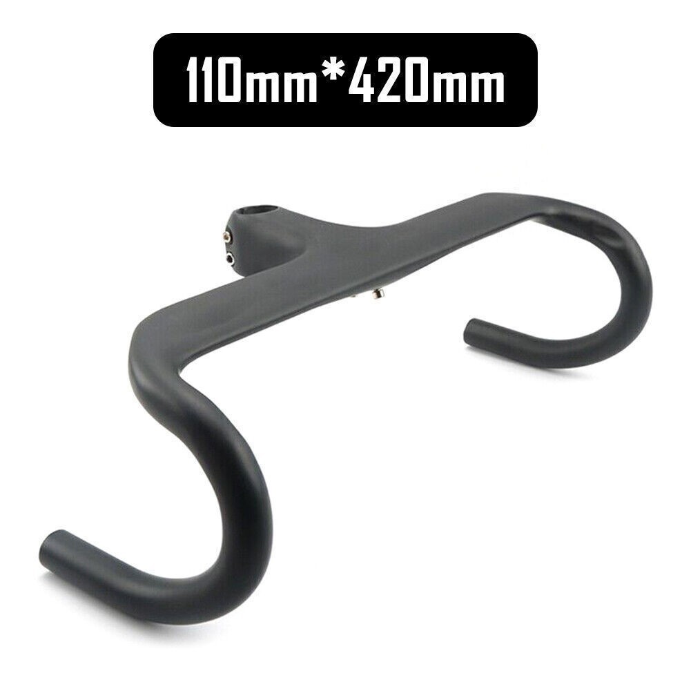 Road Bike Integrated Bar Stem Bicycle Handlebar 400/420/440mm UD Carbon Fiber co