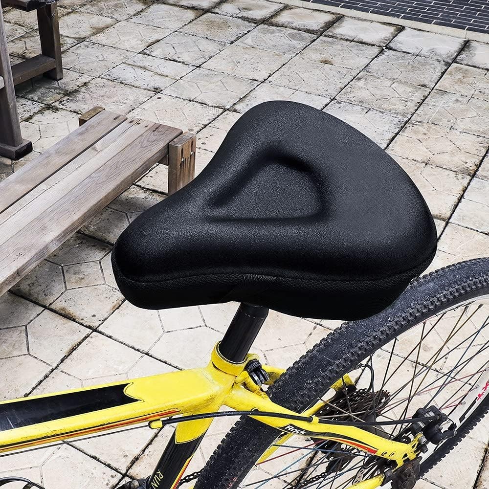 Ultimate Wide Gel Bike Seat Cushion – Soft Cover with Waterproof Case Included