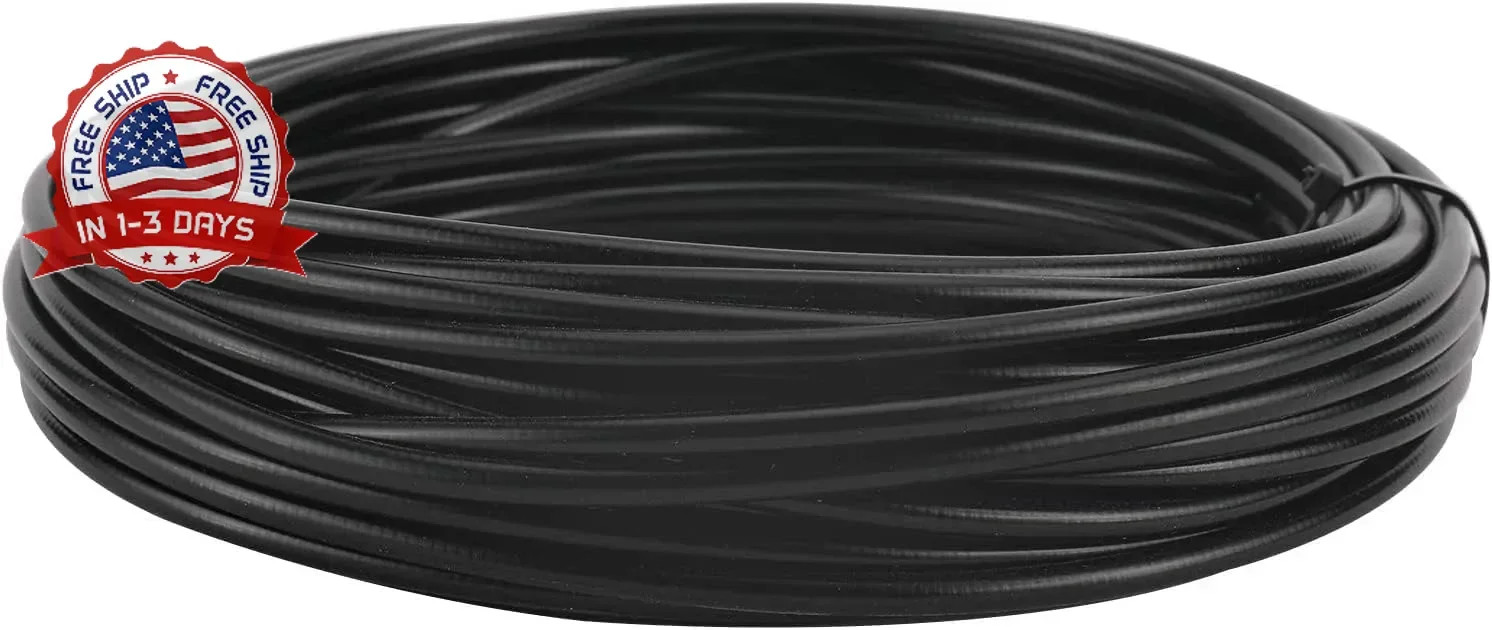 YaeMarine 5mm X 50ft Bicycle/Bike Lined Brake Cable Housing with 30Pcs Cable End