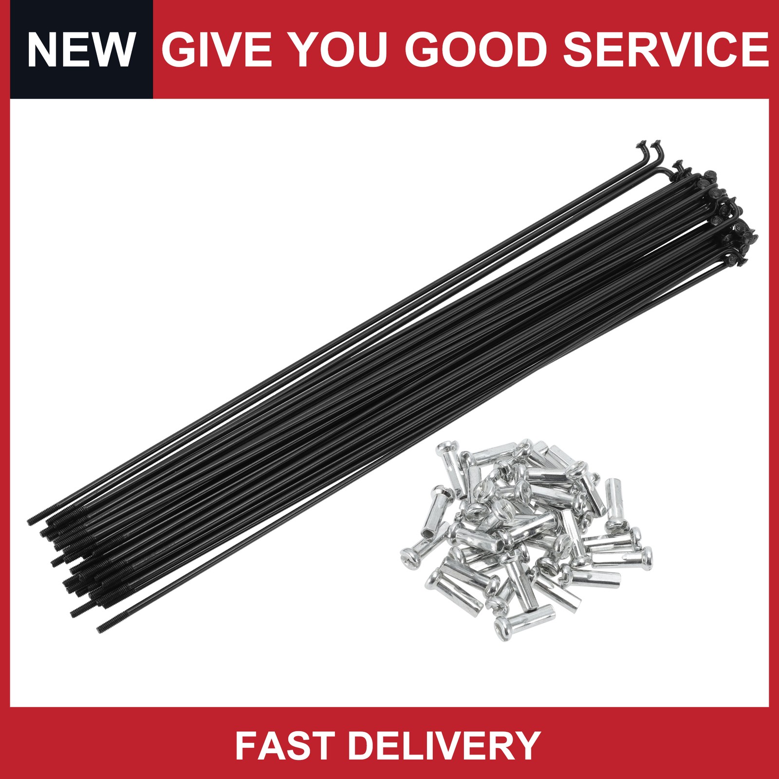 Universal 14G 210mm Length Bicycle Spokes Nipple Carbon Steel Black Pack of 1