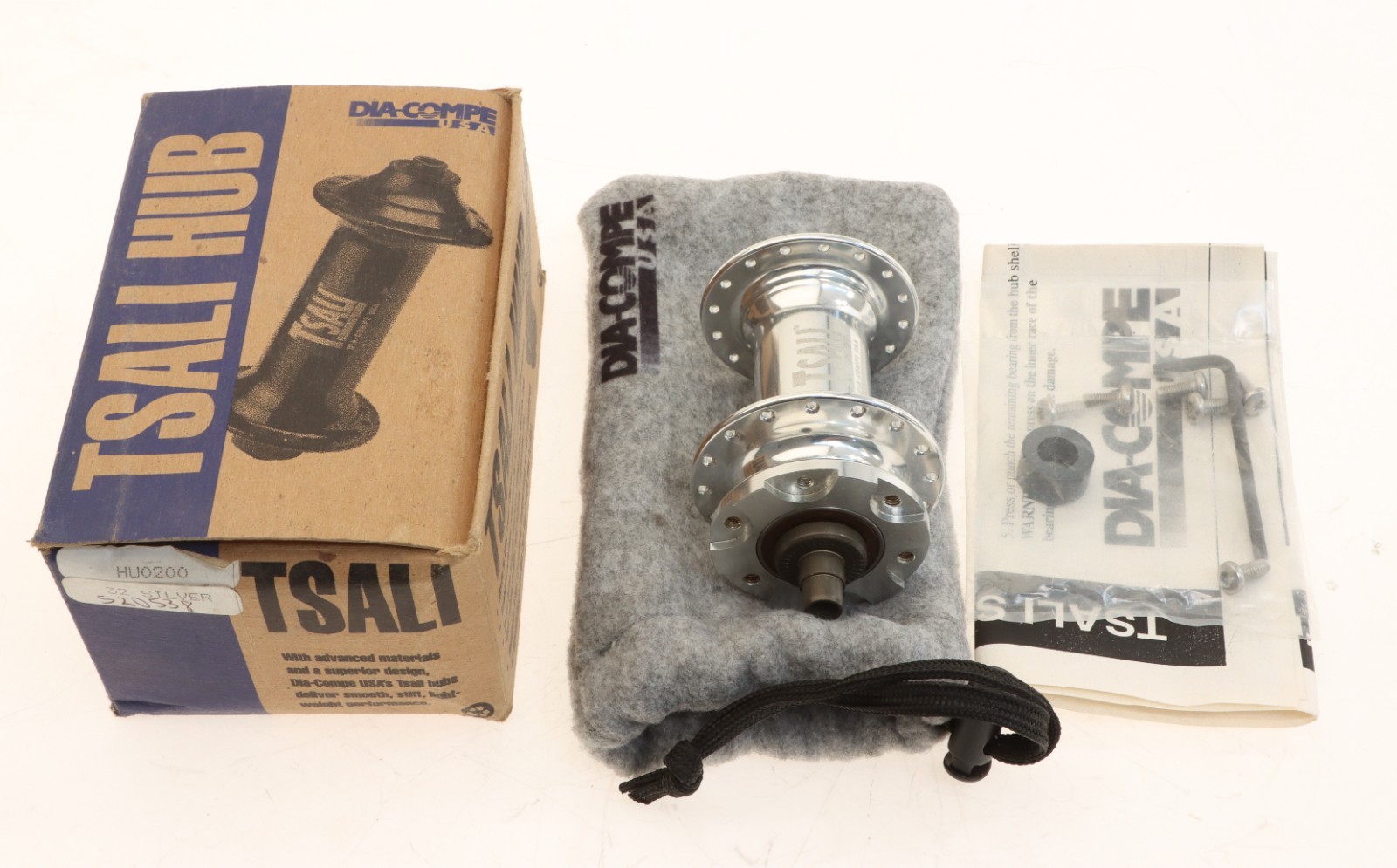 Dia-Compe TSALI SpeedCheck Front Hub Disc 32H Silver Sealed USA NOS NEW in Box