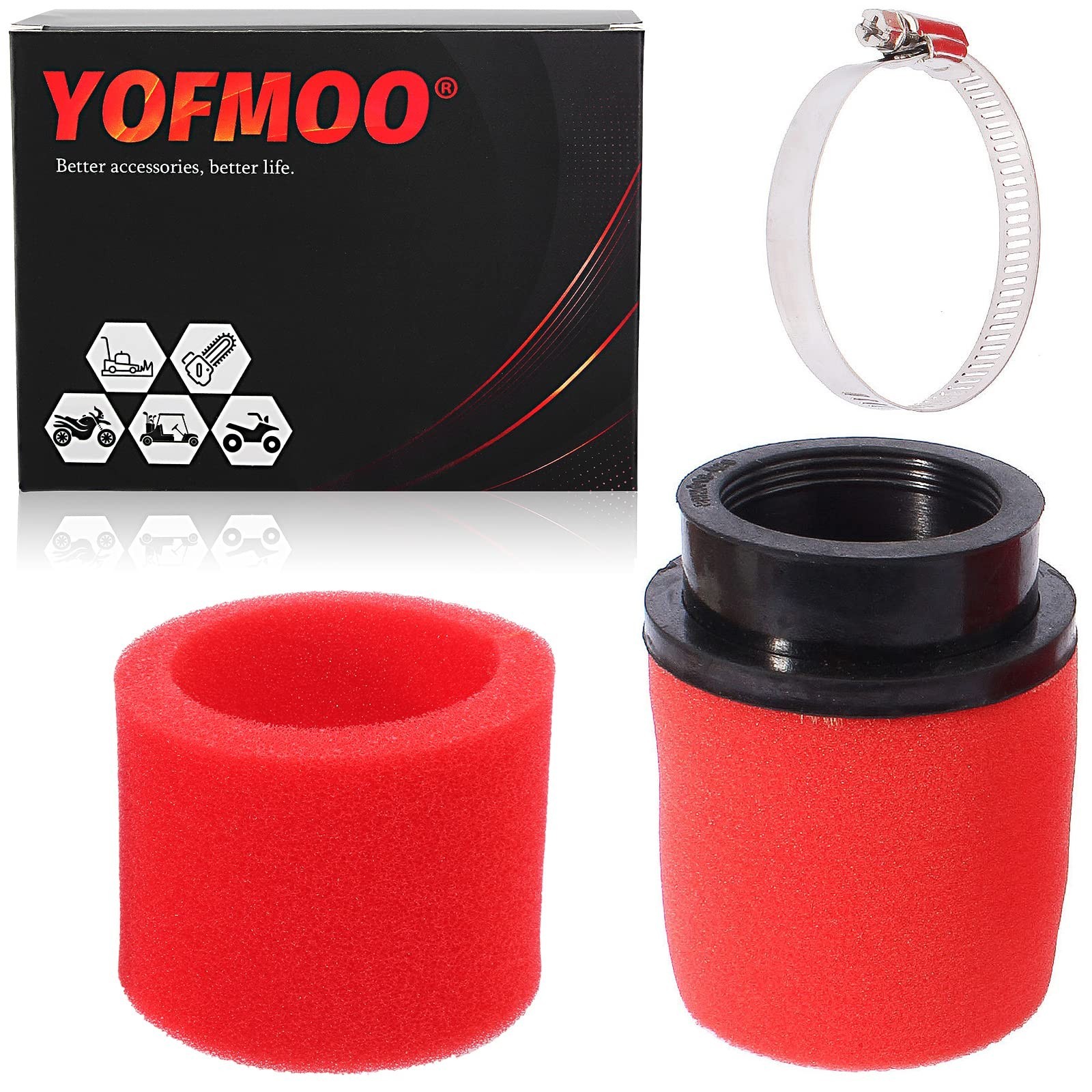 Filter 42mm 1.65inch Red Double Foam Pod Performance for Pit Dirt Bike 125cc …
