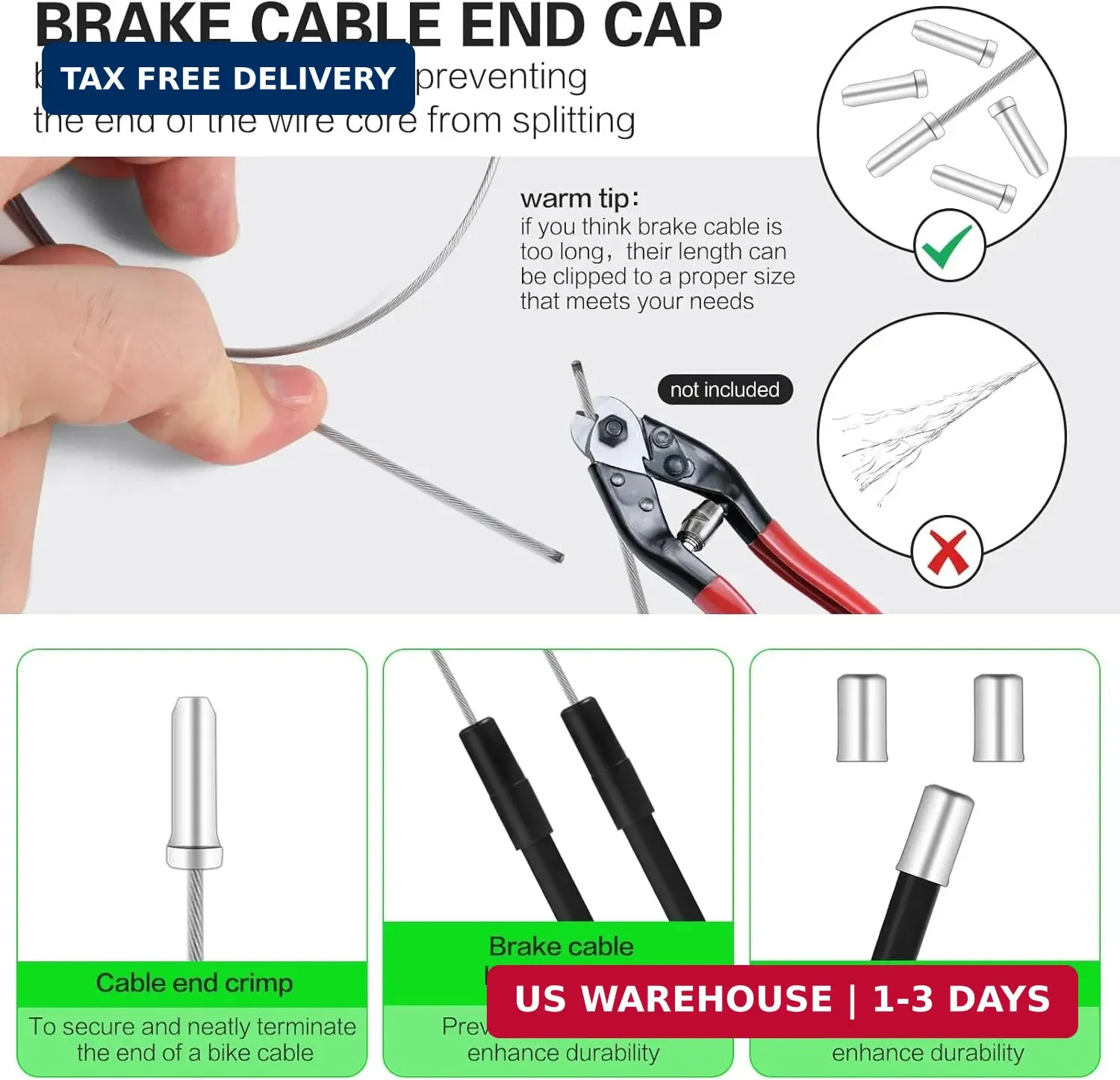 BMX Bike Gyro Brake Cables Front + Rear (Upper + Lower) with Spinner Rotor Full