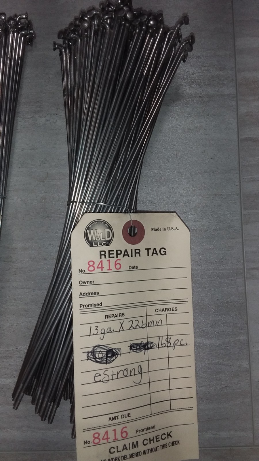 Bicycle Spokes 13Ga Assorted Steel Chrome with Nipples Various Sizes