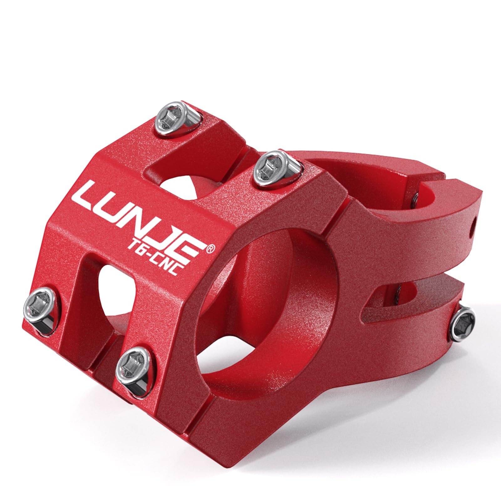 LUNJE Bike Stem, 31.8mm MTB 45mm Short Sandblasted Matte Red