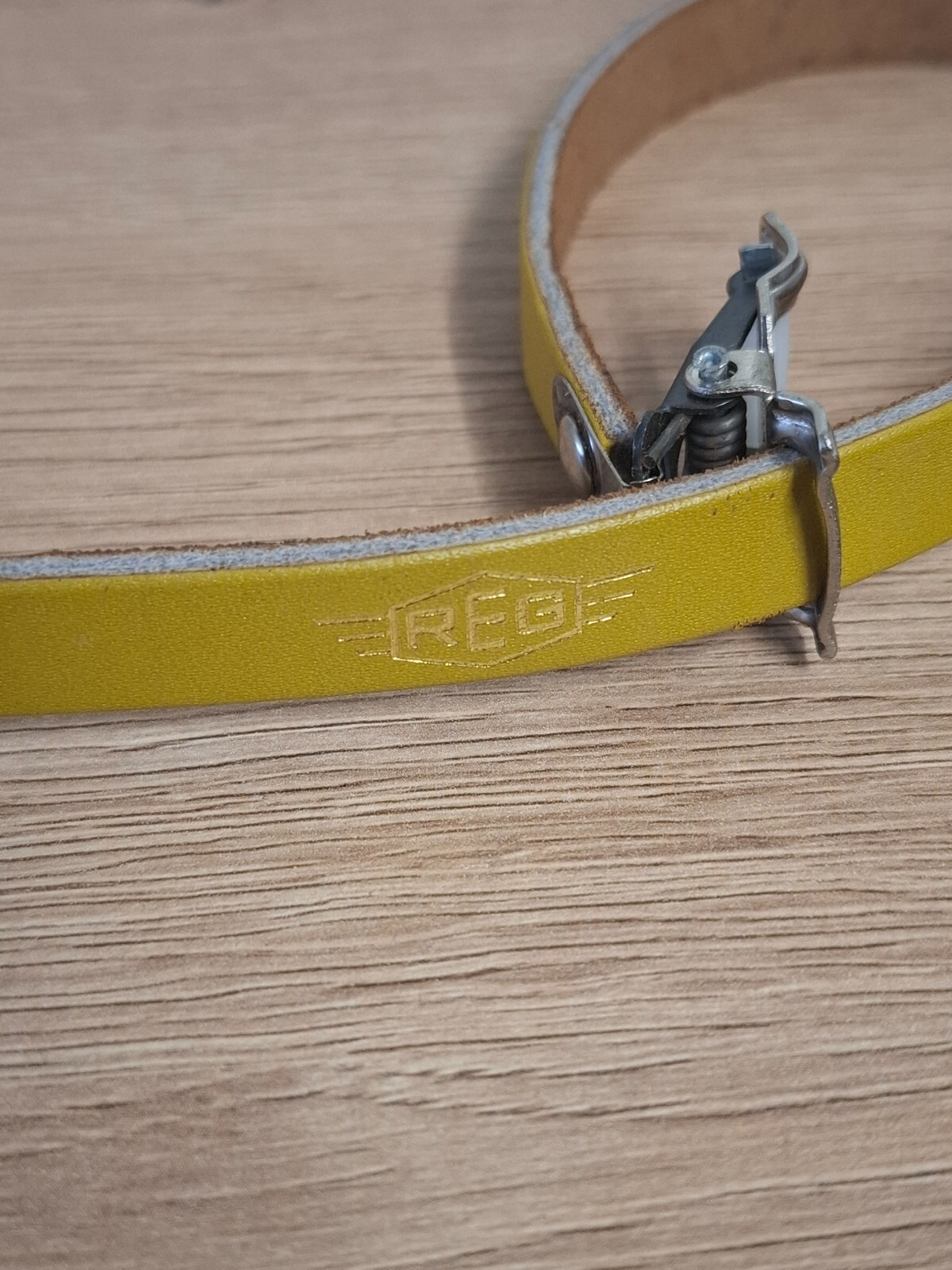Retro Bicycle Parts NOS Leather Pedal Straps – Yellow, 36cm x 1cm