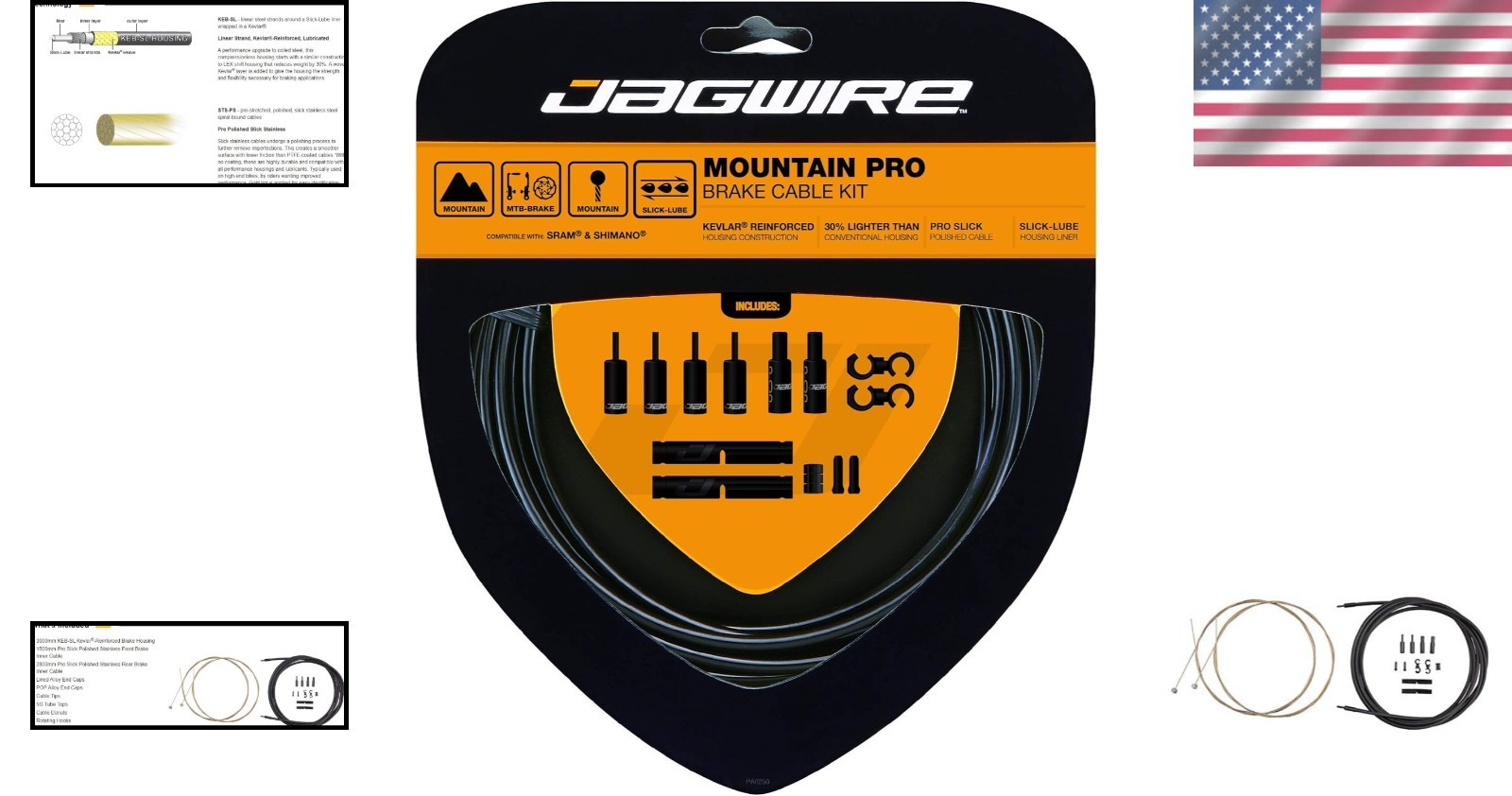 Mountain Bike Brake Cable Kit – Complete with Installation Components, 1500mm