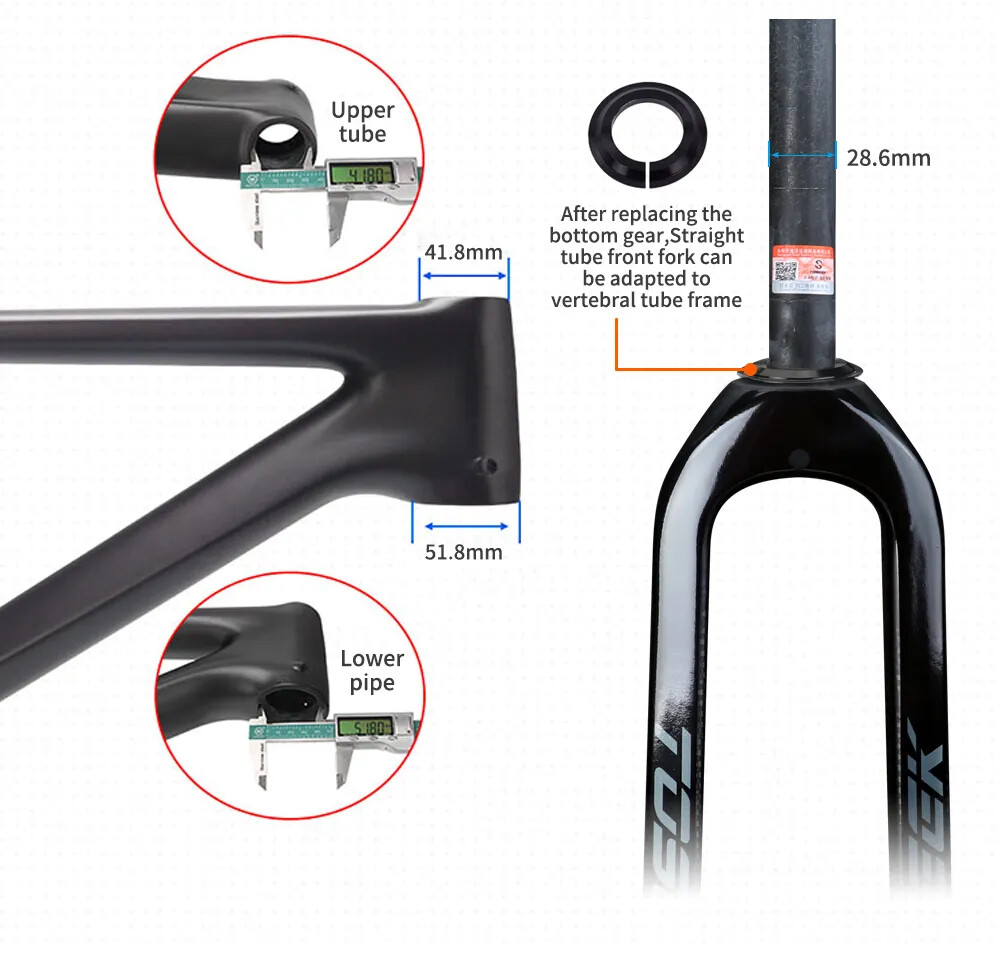 Carbon Fiber MTB Bike Rigid Fork Tapered Front Forks Bicycle Parts 26/27.5/29er