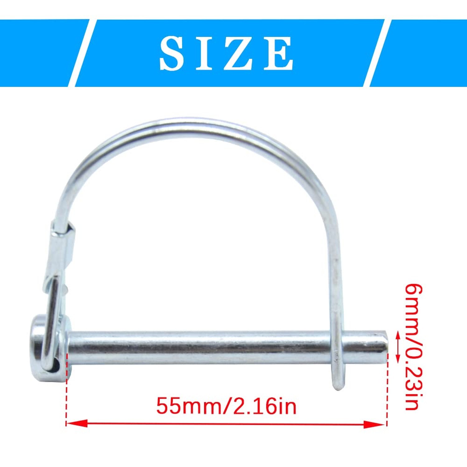 5Pcs Shaft Locking Pin 1/4”Trailers Lock Hitch Lock Pin Zinc Plated Carbon