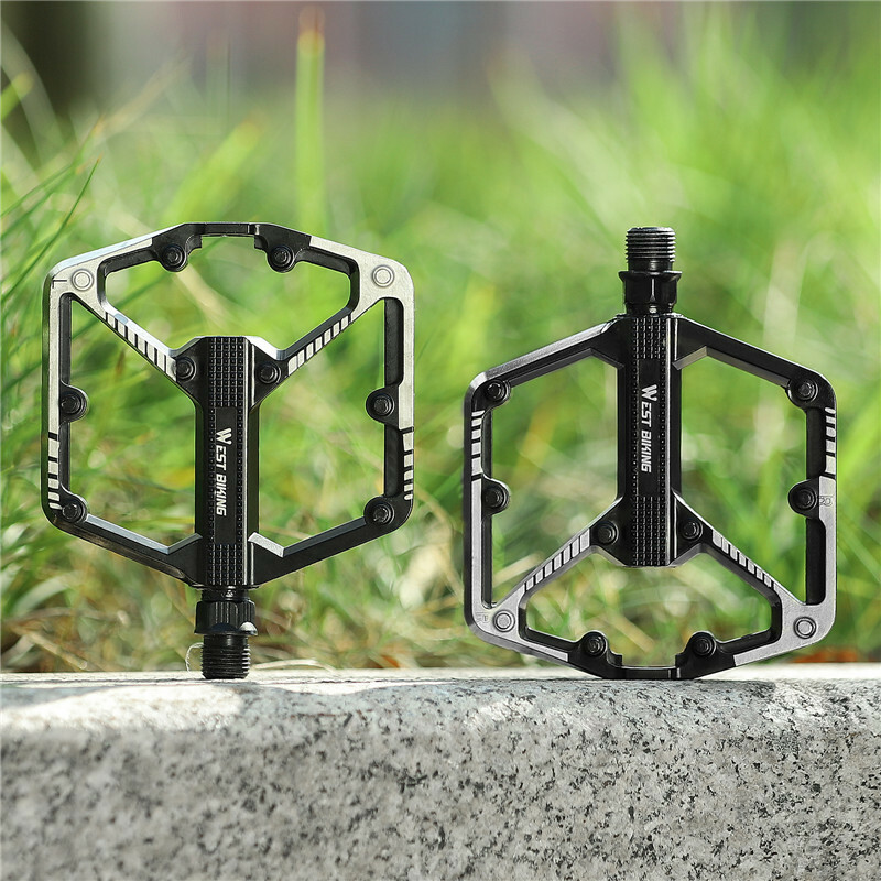 WEST BIKING Bike Pedals DU Bearing 9/16″ Aluminum Cycling Bicycle Pedals Black