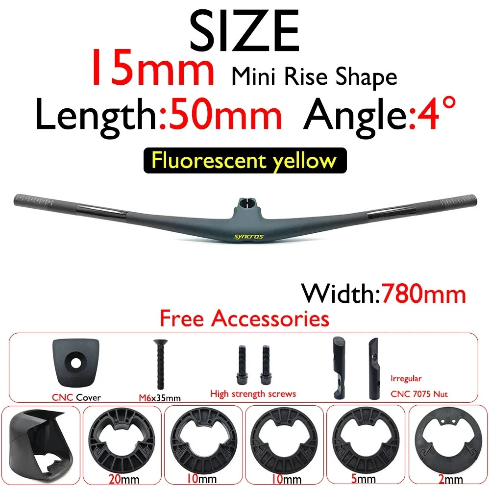 SYNCROS Carbon Integrated MTB Handlebar 4°/5°,15/25mm Rise for Sparks Frame
