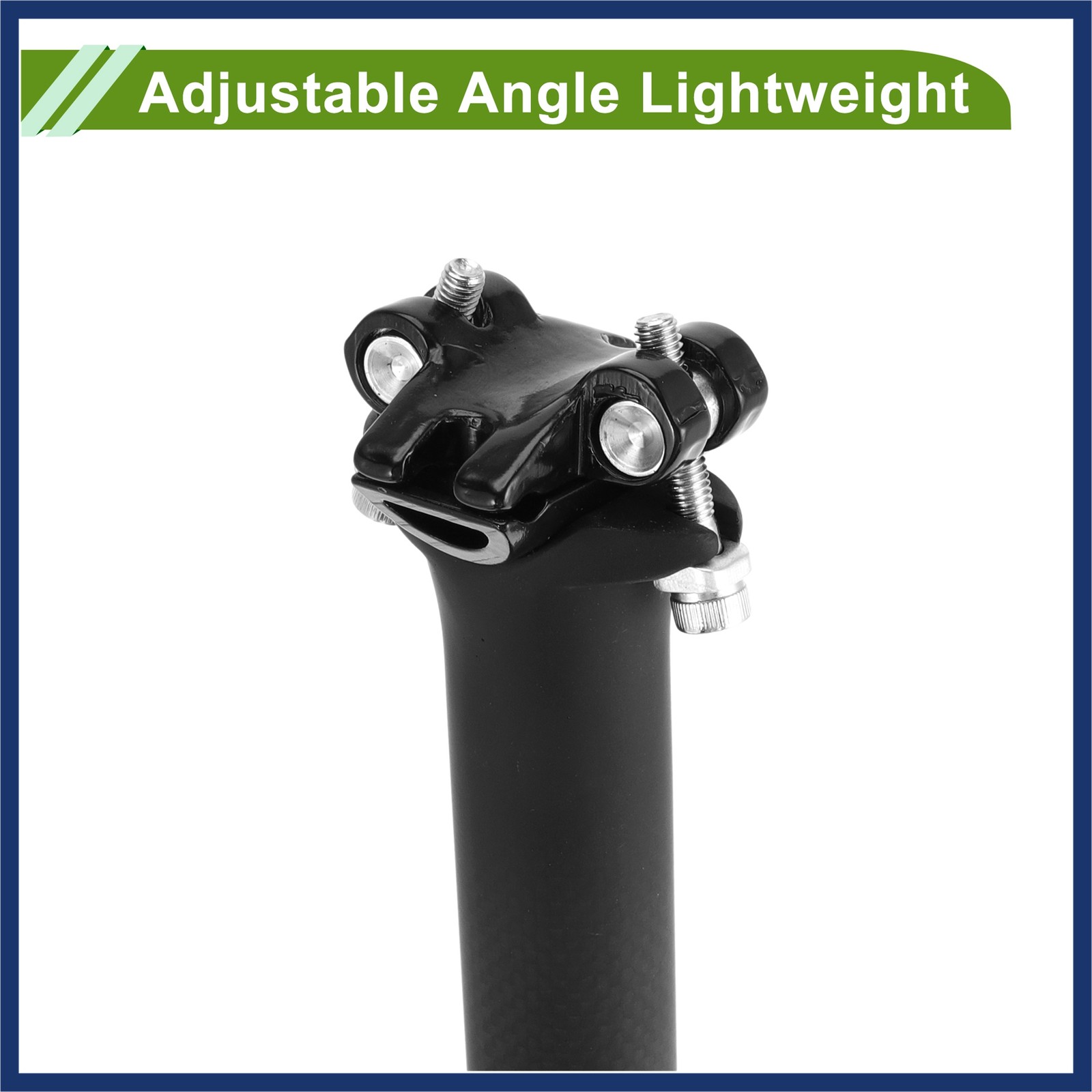 Bike Seat Posts 25.4x300mm Adjustable Angle Lightweight Matte Black