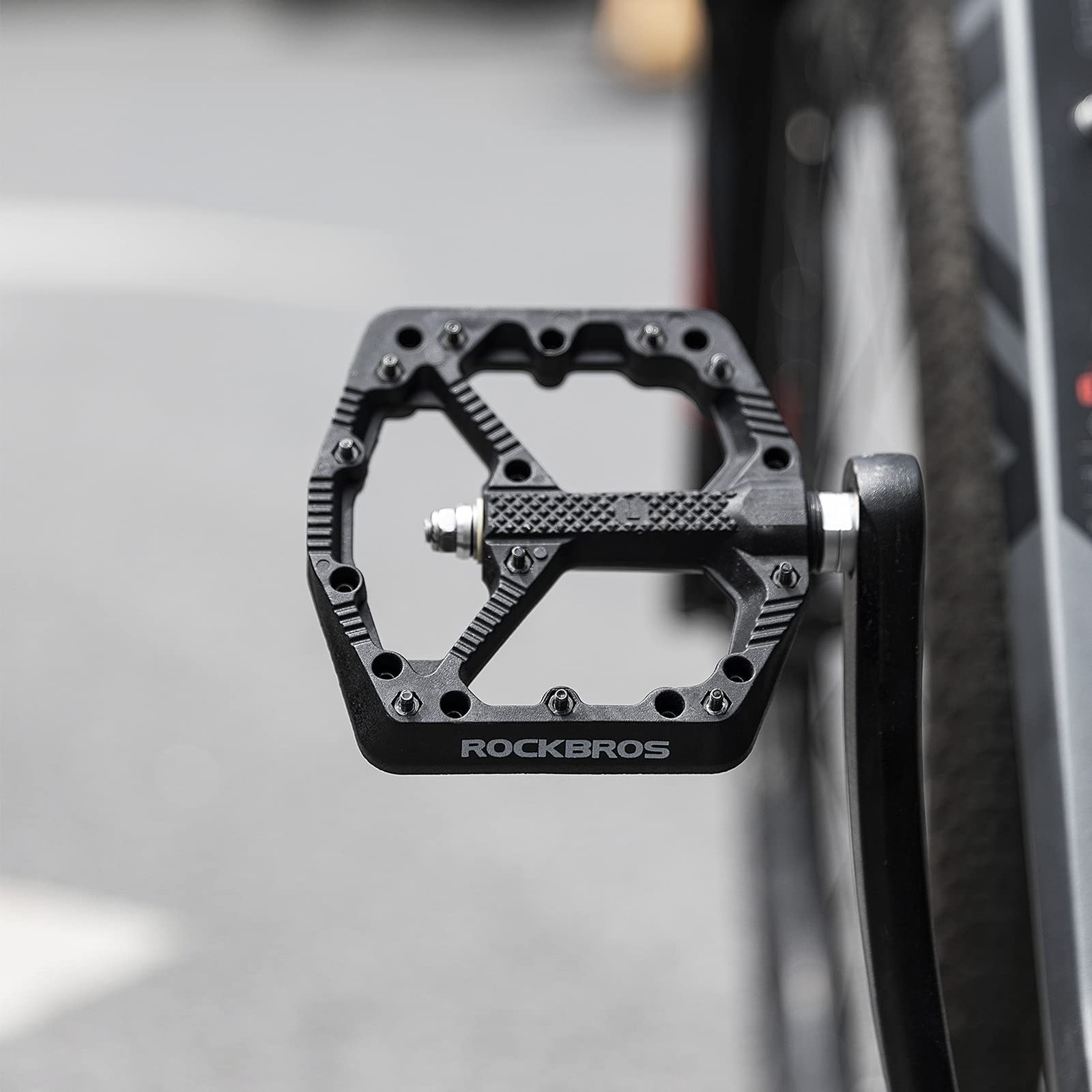 ROCKBROS Mountain Bike Pedals Flat MTB 110mm (4.33 inches), black