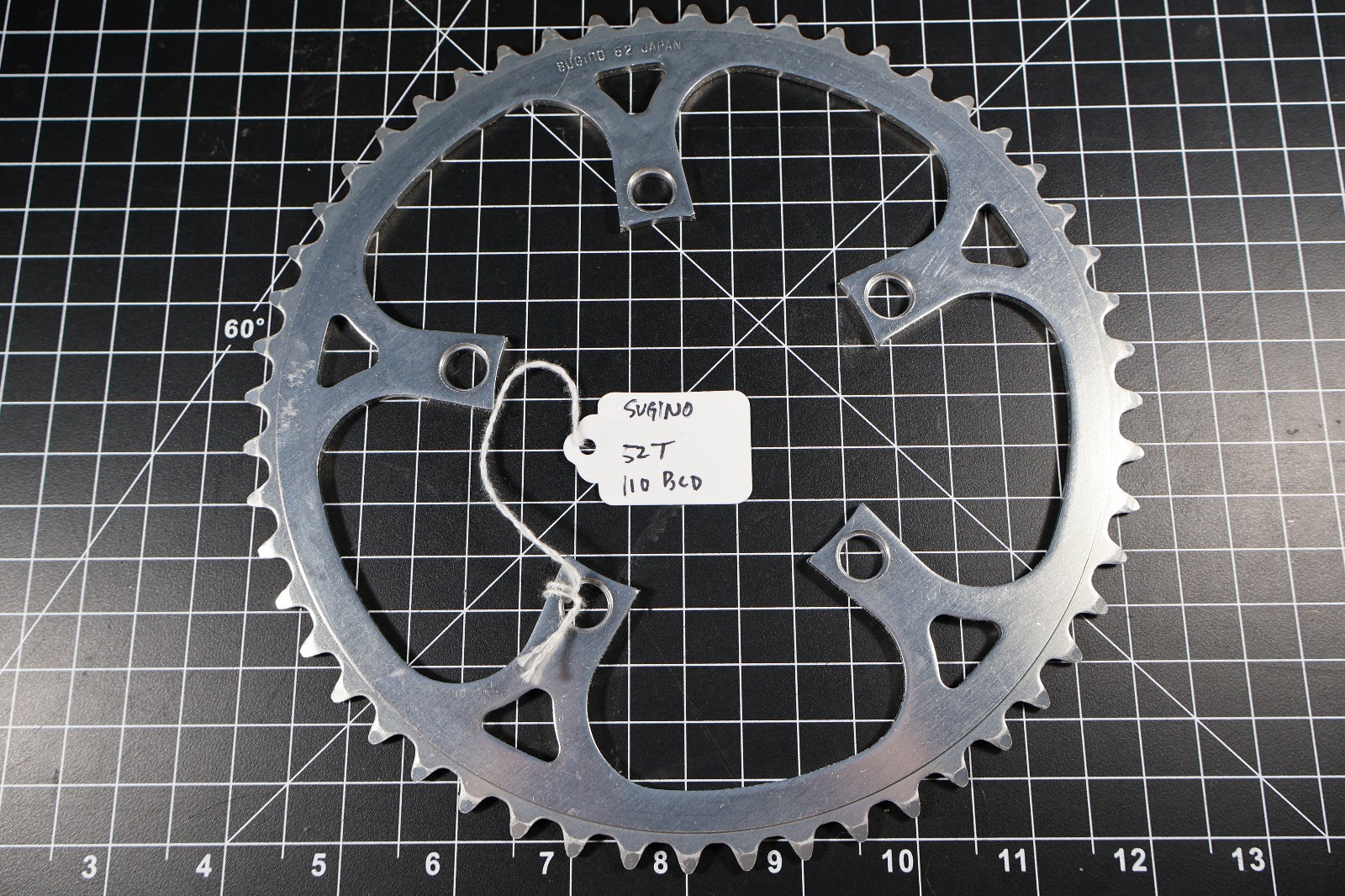 Retro Vintage Sugino 52 Tooth Silver Chainring 110 BCD JAPAN Alloy 5 Arm