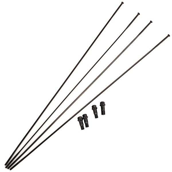 Campagnolo Spokes (4) + nipples (4) kit for front (right) & rear (left) wheel