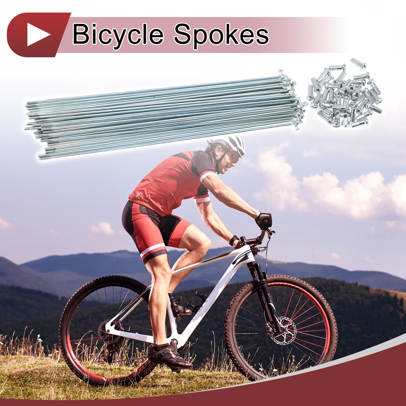 36 Set 13G Bicycle Spokes 231mm Bike Wheel Spokes Galvanized Carbon Steel