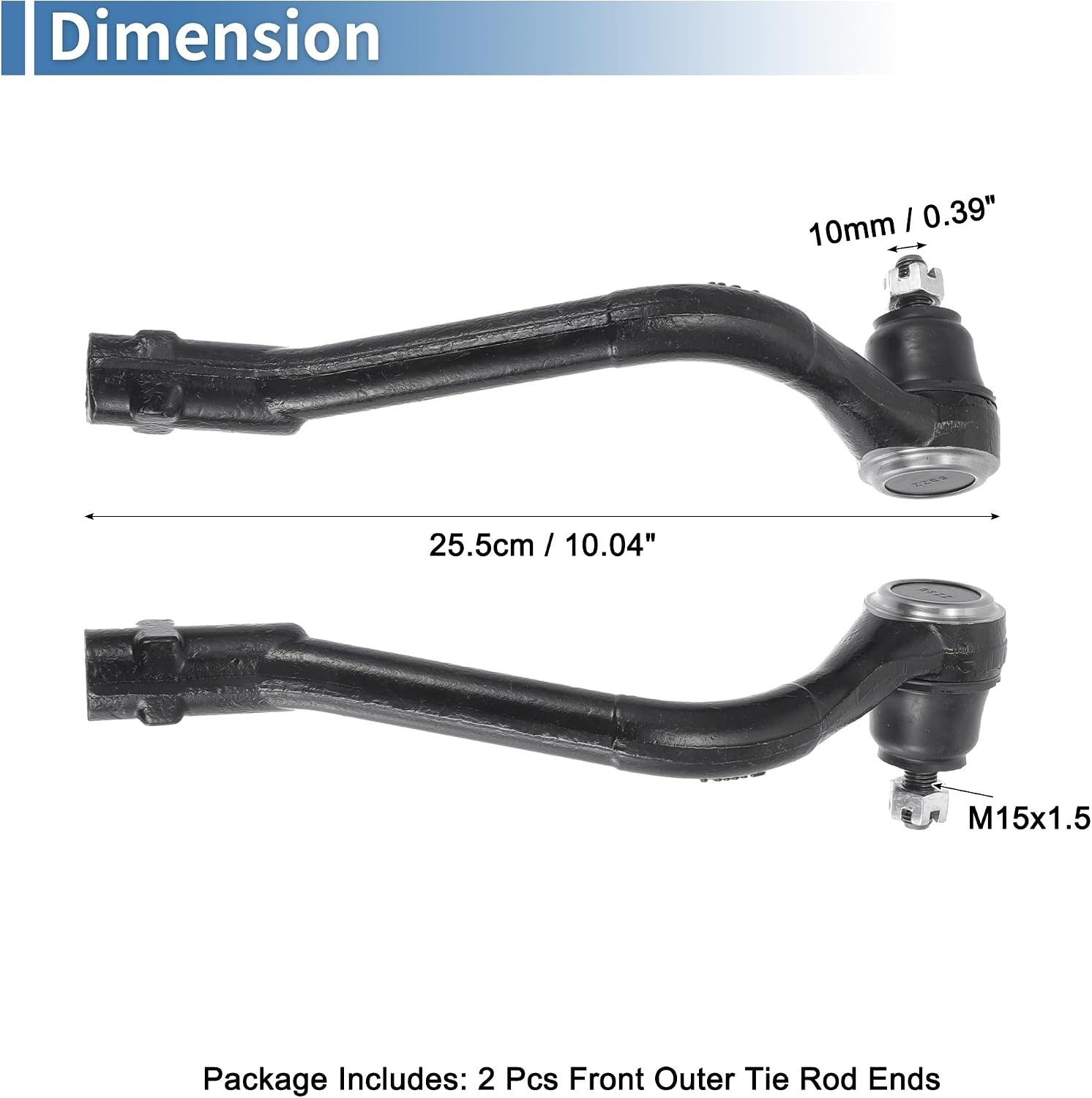 2pcs Front Outer Tie Rod Ends Kit Suspension Steering Tie Rod End for Kia