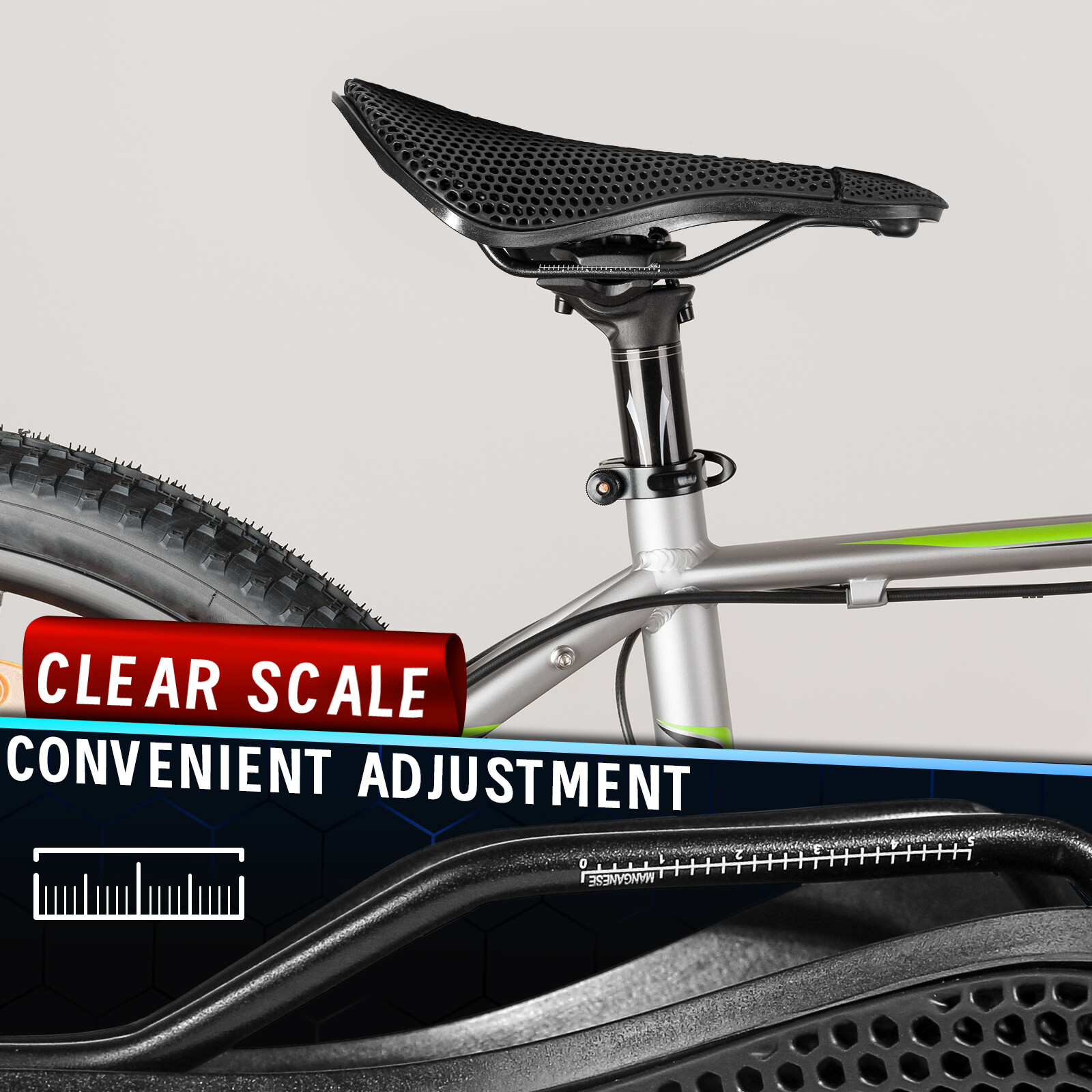 BUCKLOS 3D Printed Bike Saddle Carbon 143/155mm MTB Gravel Road Bike Seat​ 7×9mm