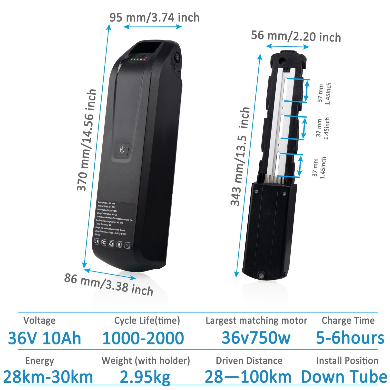 52V/48V/36V ebike battery lithium battery BMS for electric bicycle ≤2000W Motors