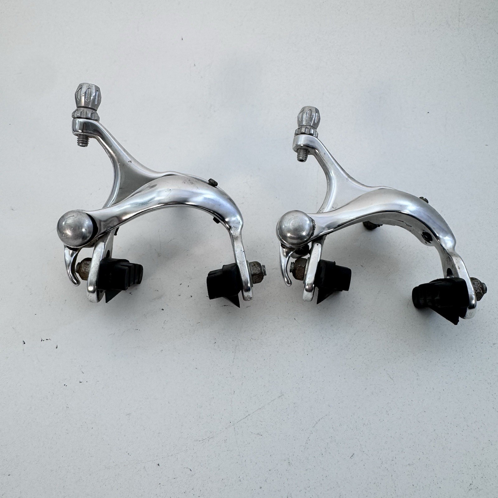 Vintage Brake Caliper Set Side Pull Dual Pivot Recessed 00s Road Silver A16