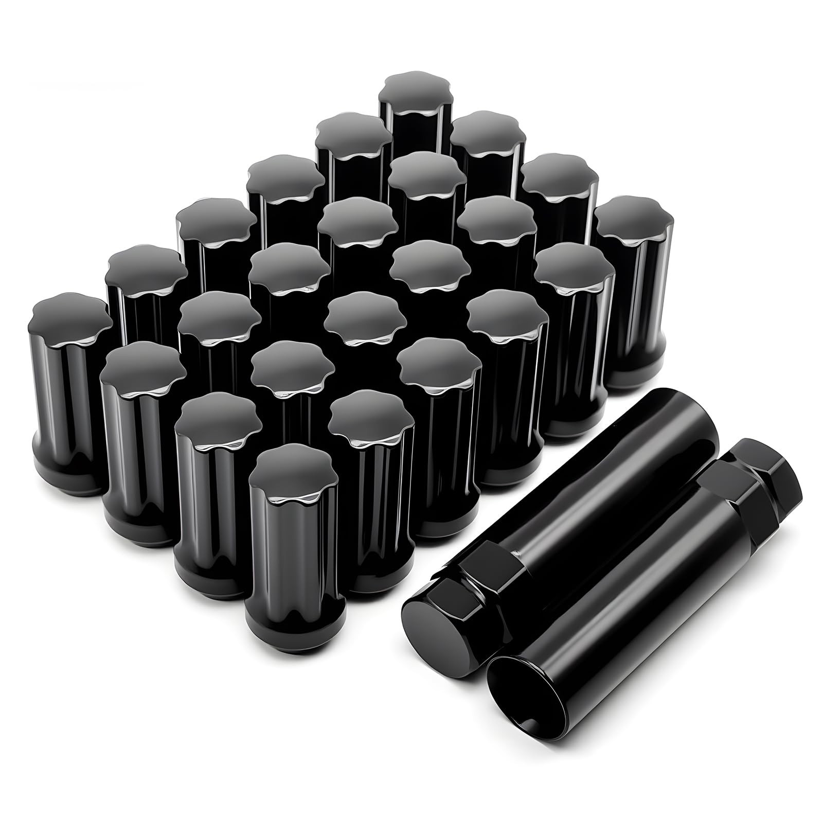 M14x1.5 Hub Nut — 24-Piece Set, Closed Spline Hub Nut with Socket, 60°