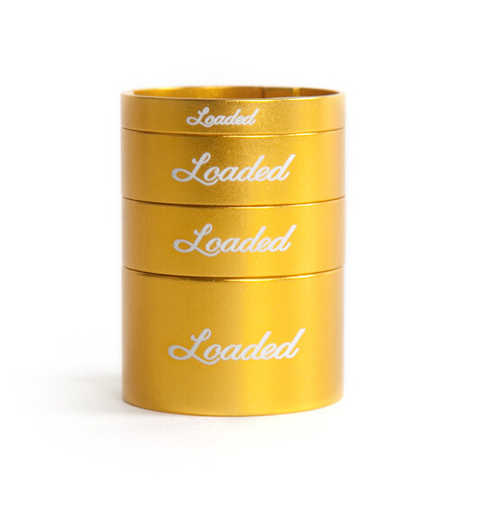 Loaded bicycle headset spacers gold aluminum alloy 1-1/8 4-pack 5mm, 10mm, 20mm