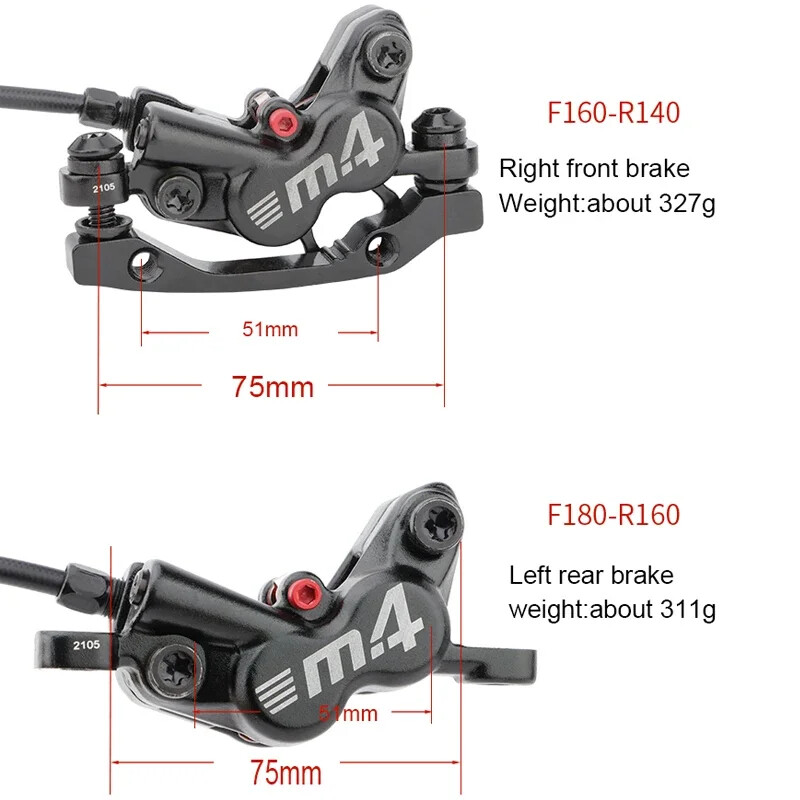Hydraulic Brake Bicycle Brake Caliper Rotor 160mm Bike Disc Caliper 800mm/1400mm