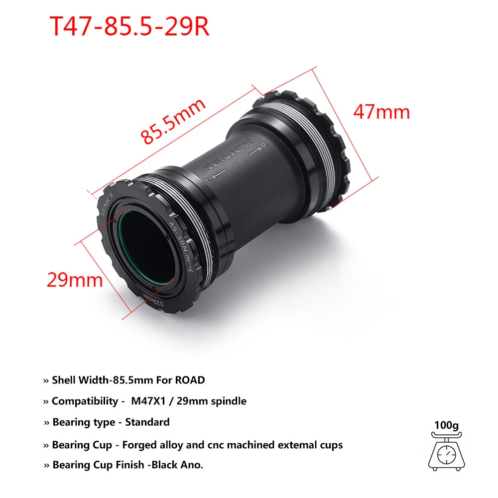 LINGMAI T47 Threaded Bottom Bracket 68/77/85.5mm 24mm DUB Ceramic Steel Bike
