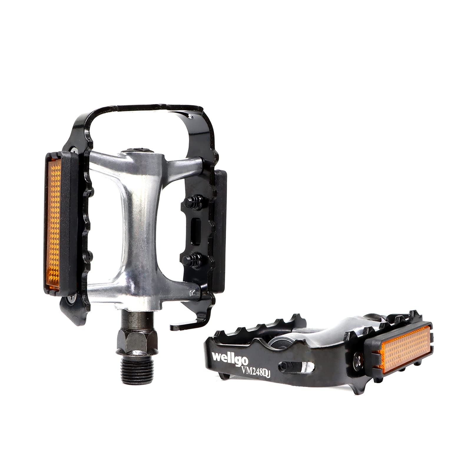 MOHEGIA Bike Pedals,MTB Flat Bicycle Pedal Sets,9/16 4.5*3.54*2.55, silver