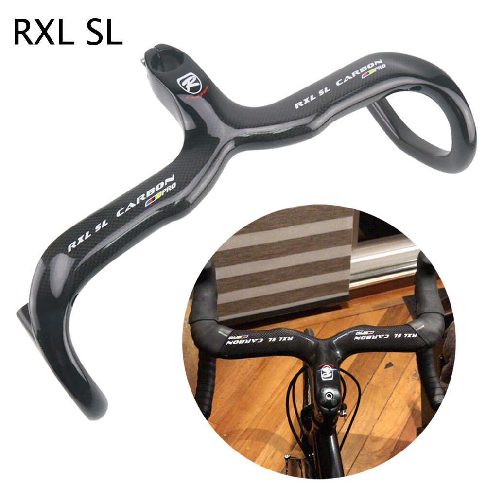 Carbon Bicycle Handlebar 1-1/8″ Racing Road Bike Drop Handle Bar Integrated Stem